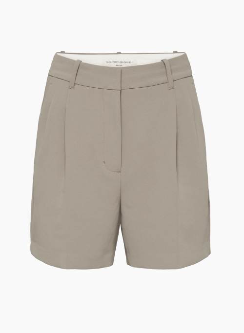 THE EFFORTLESS SHORT™ MID-THIGH - High-waisted, wide-leg pleated Japanese crepe shorts