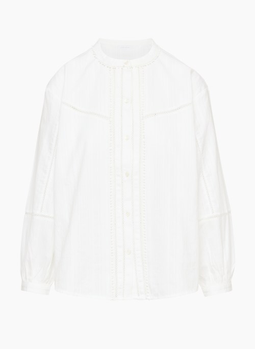 SORRENTO BLOUSE - Button-up cotton dobby blouse