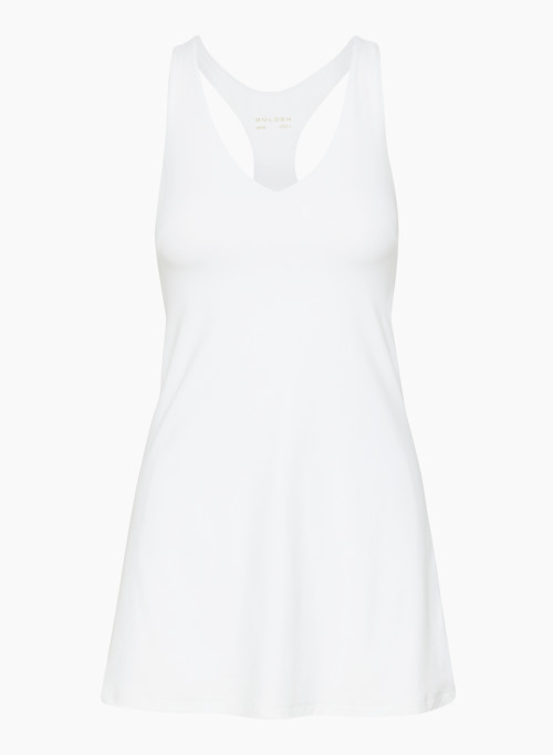 BUTTER MATCHPOINT SPORTS DRESS - Light-support V-neck micro dress with built-in sports bra and romper