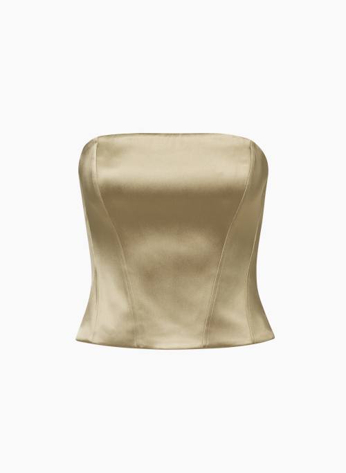 CASTLE SATIN BUSTIER - Satin bustier with boning
