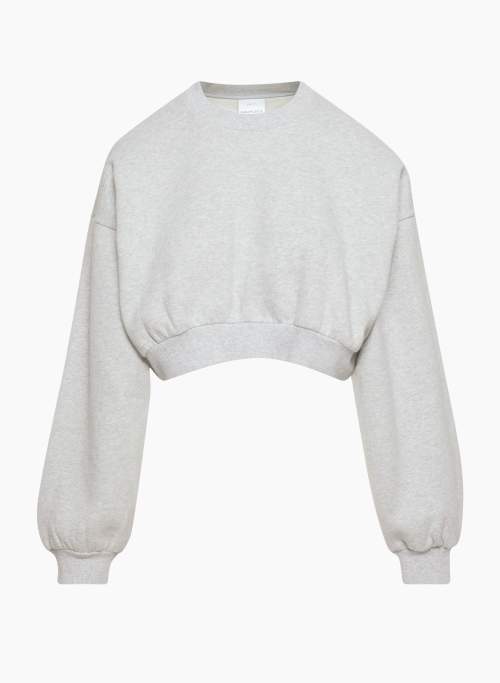 COZY FLEECE MEGA CROPPED CREW SWEATSHIRT - Oversized cropped crewneck fleece sweatshirt