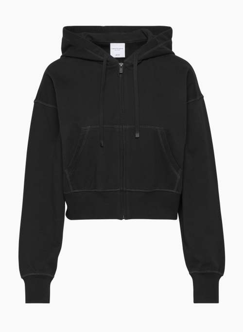 AIRY TERRY BOYFRIEND BOXY ZIP HOODIE - Fan-favourite boxy-fit French terry zip hoodie