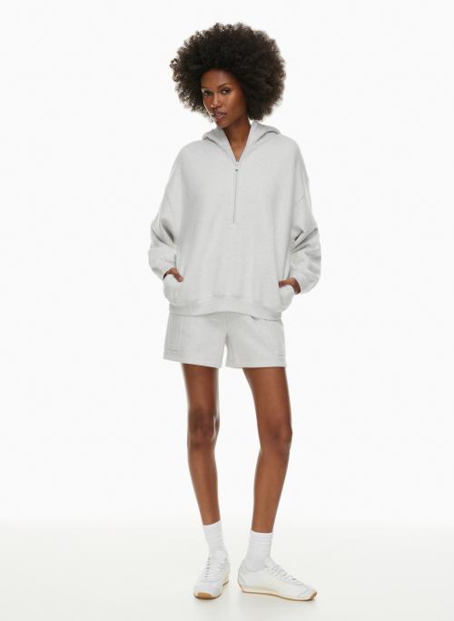 cozy fleece mega drop shoulder 1/2 zip hoodie