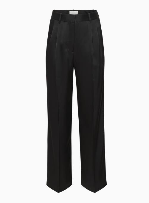 THE EFFORTLESS PANT™ SATIN - High-rise pleated satin trousers