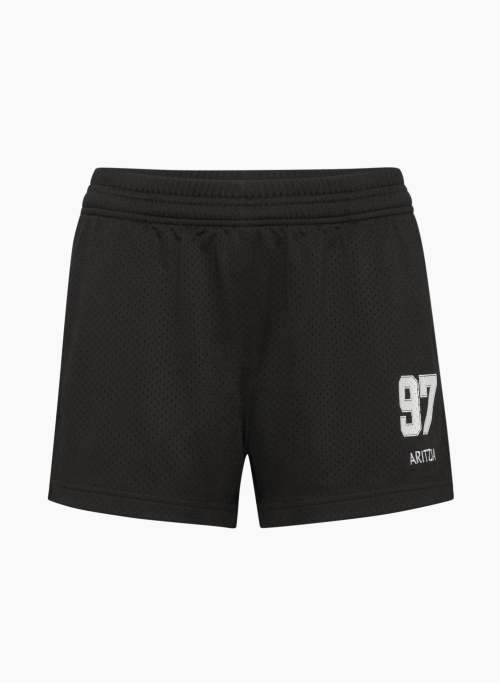 COURTSIDE MID-THIGH SHORT - Sporty mesh pull-on shorts