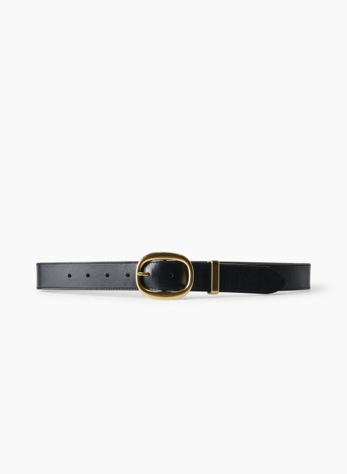 LIFETIME SOLID BRASS LEATHER BELT - Smooth leather belt with brass buckle