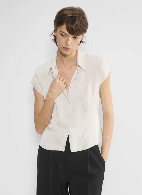 satin blouse button up