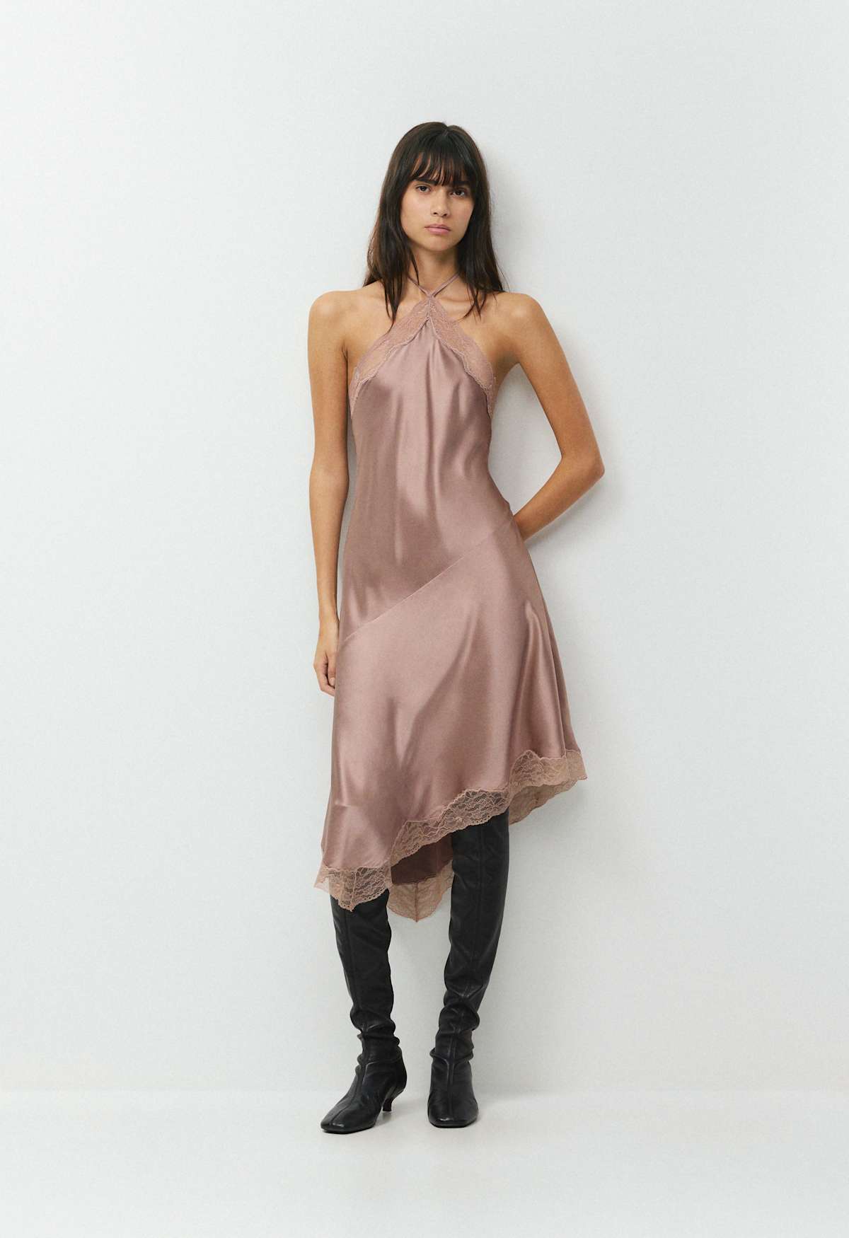 Aritzia: Chariot Silk Halter Dress