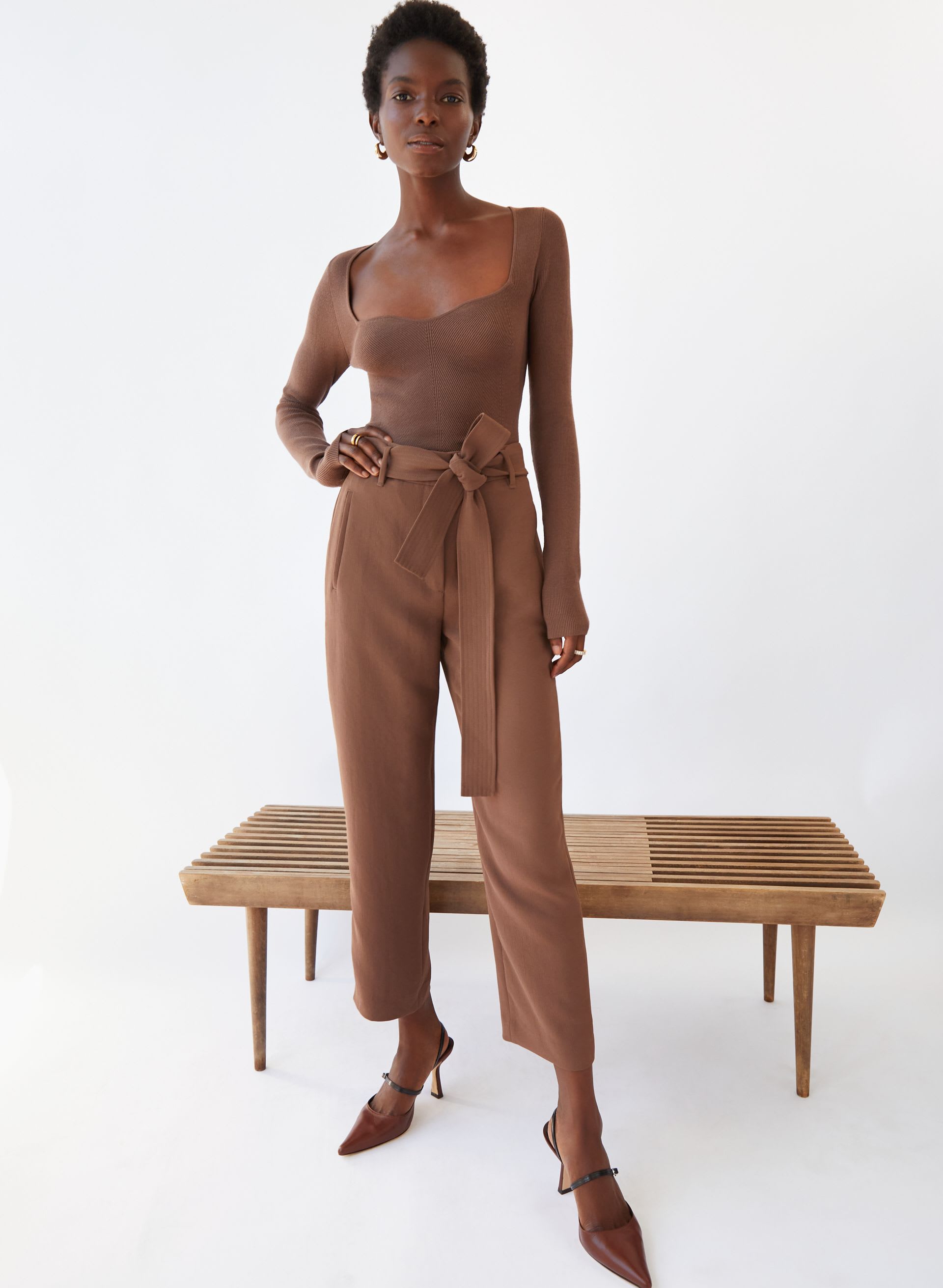 high waisted dress pants with tie Tie-Front Pant high waisted wide leg dress pants