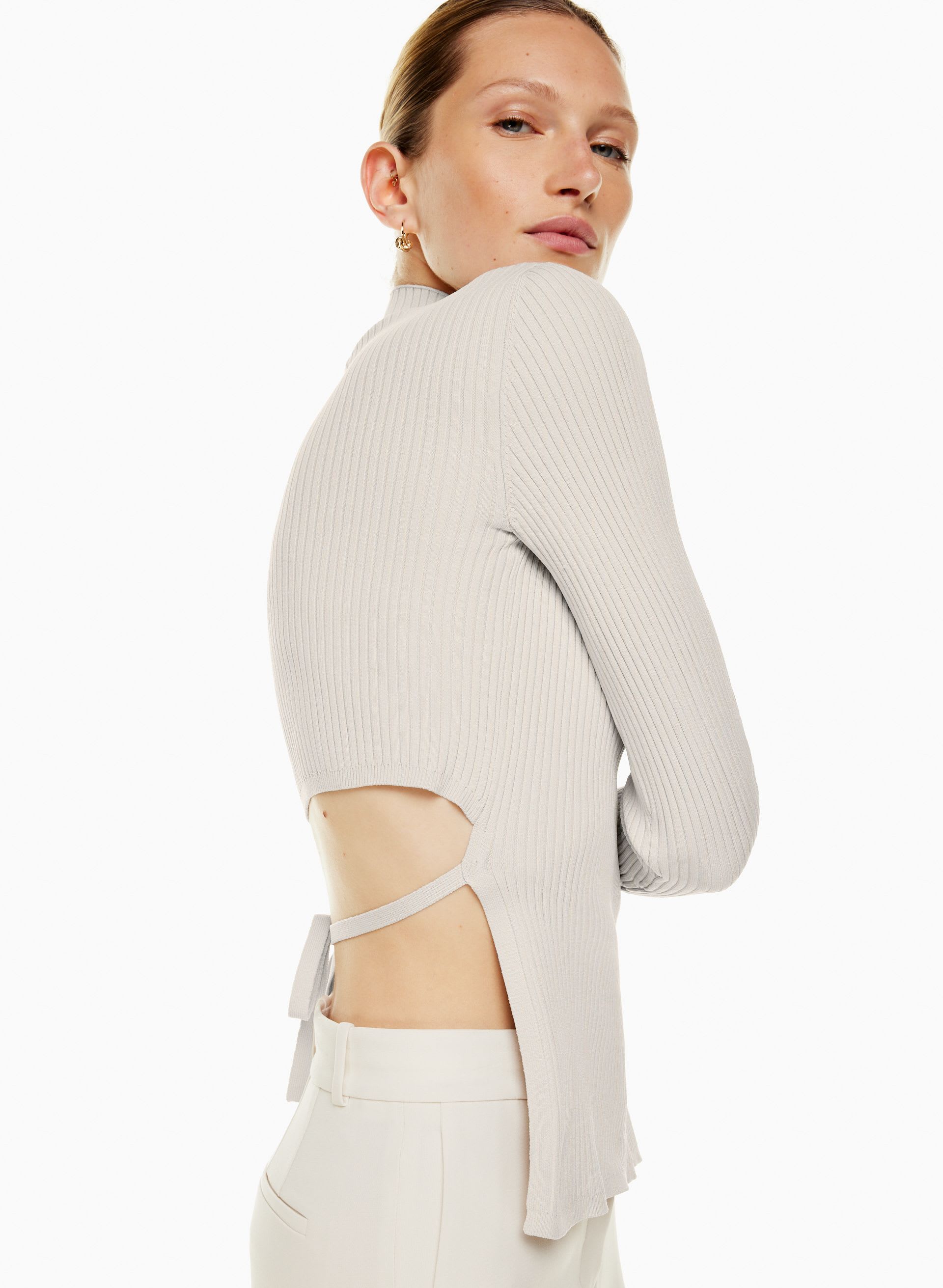 Sculpt Knit Tie-Back Longsleeve | Aritzia US