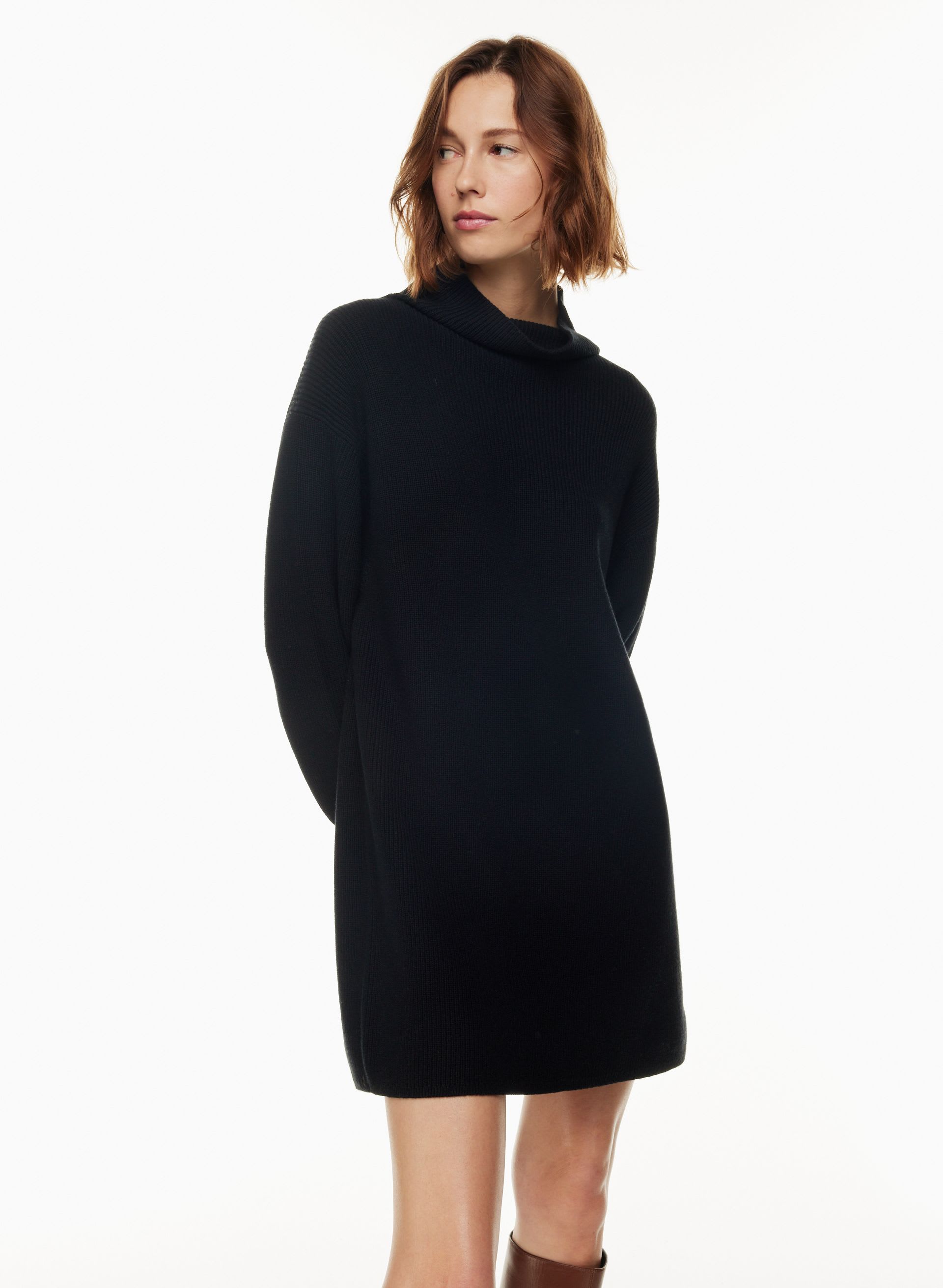 aritzia black sweater dress ACONITUM KNIT DRESS