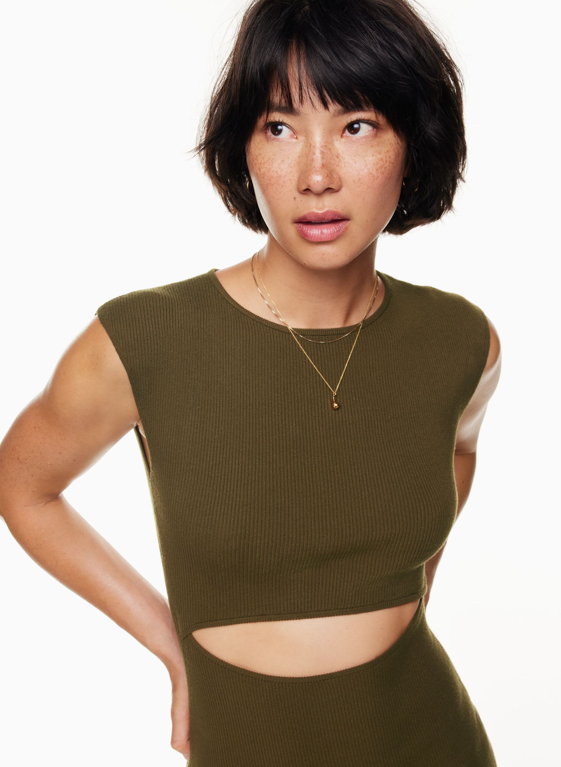 wilfred cutout knit mini dress Cut-Out Knit midi dress