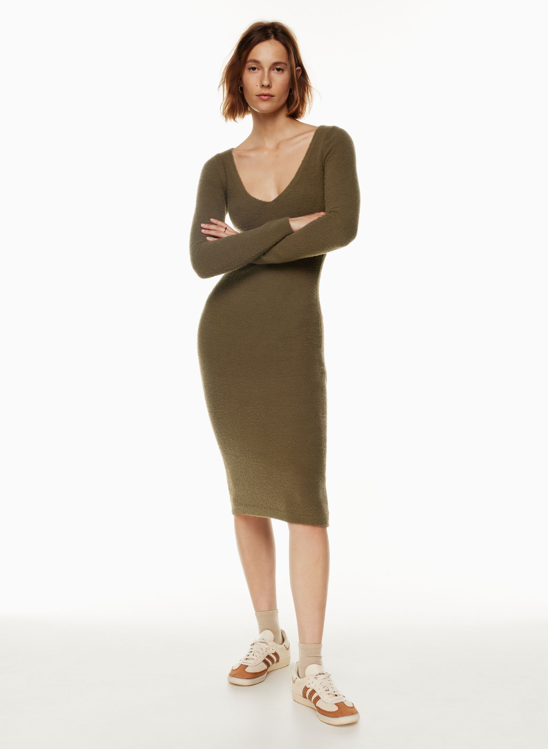 hush knitted dress Midi Printed Dress with Knitted Vest