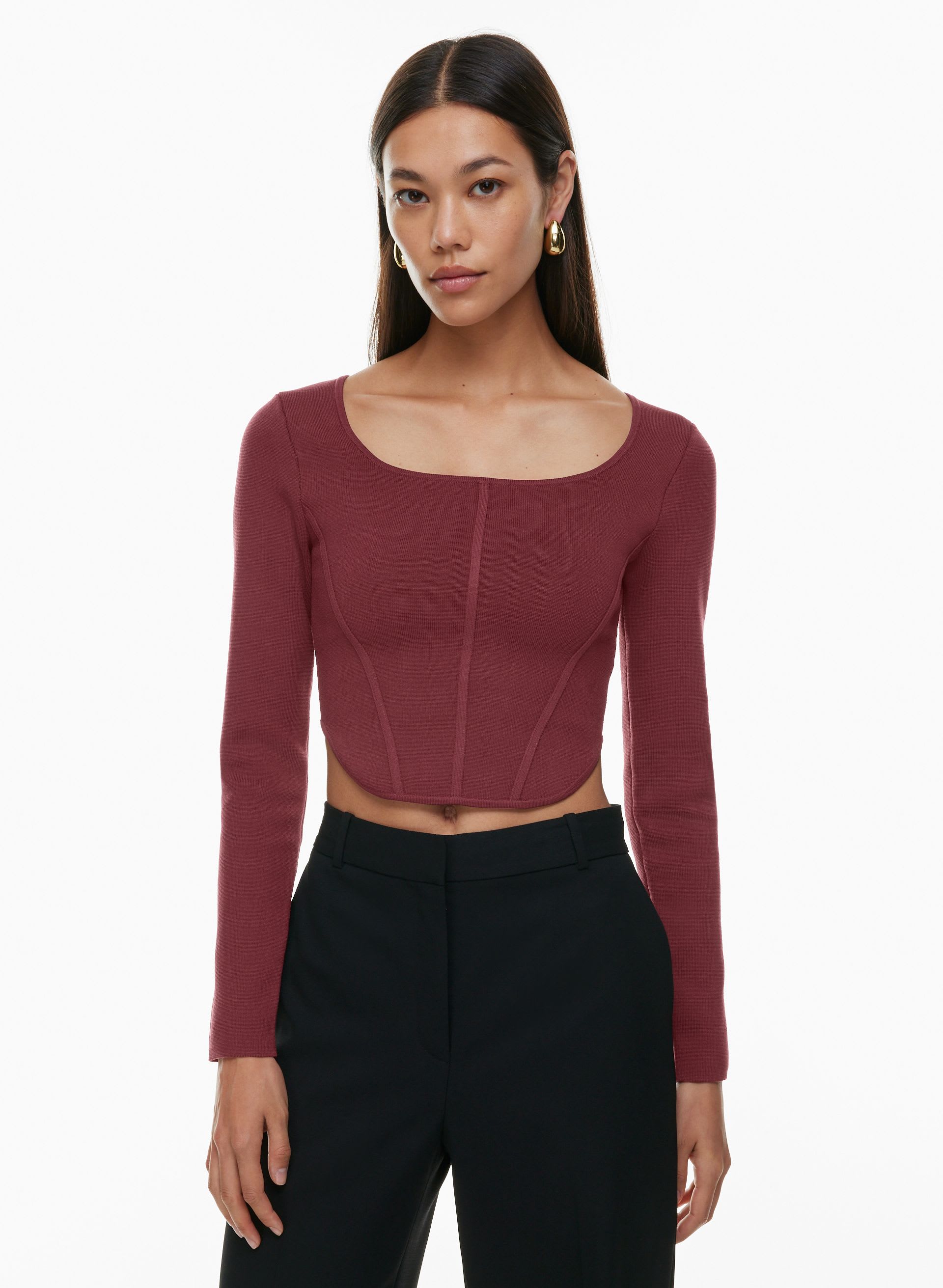 Sculpt Knit Bustier Longsleeve | Aritzia US