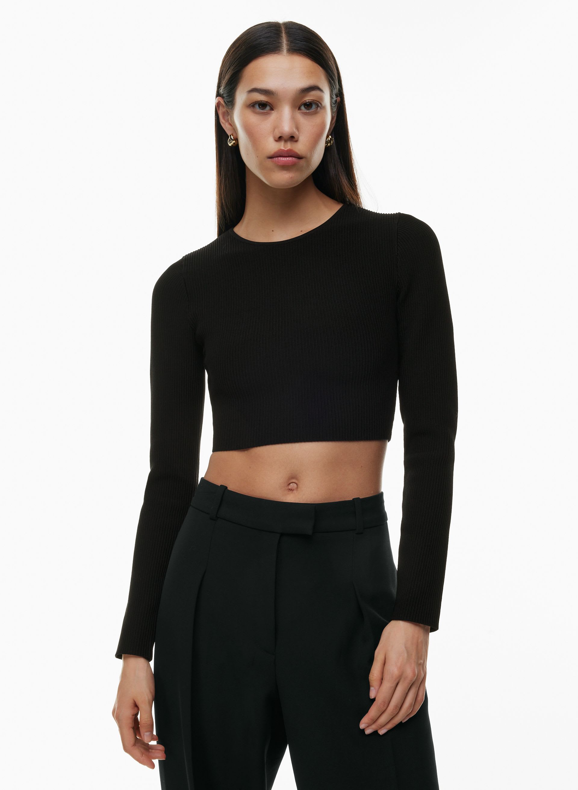 Sculpt Knit Crew Cropped Longsleeve | Aritzia US