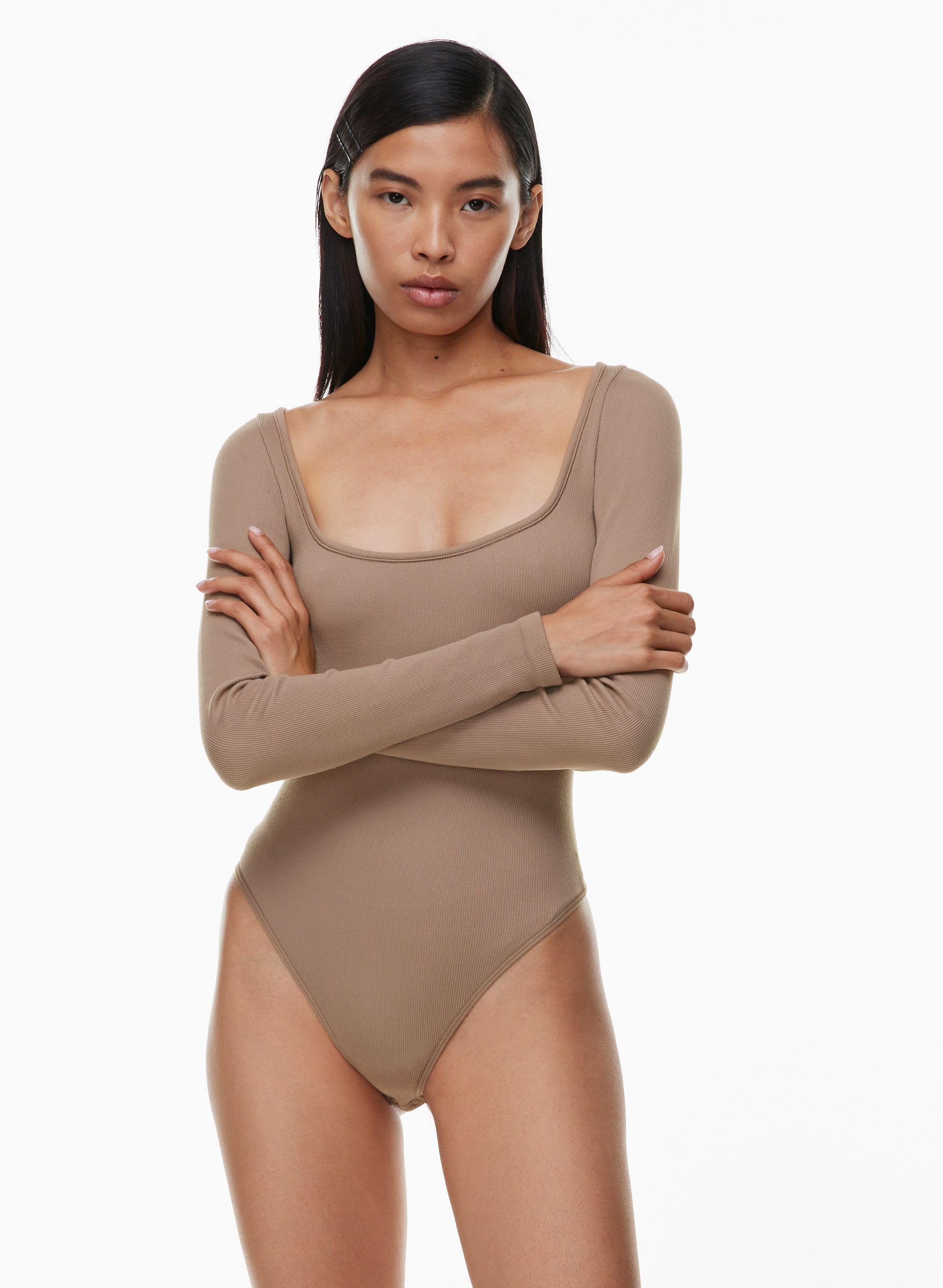 Rib Seamless Squareneck Longsleeve Bodysuit | Aritzia US