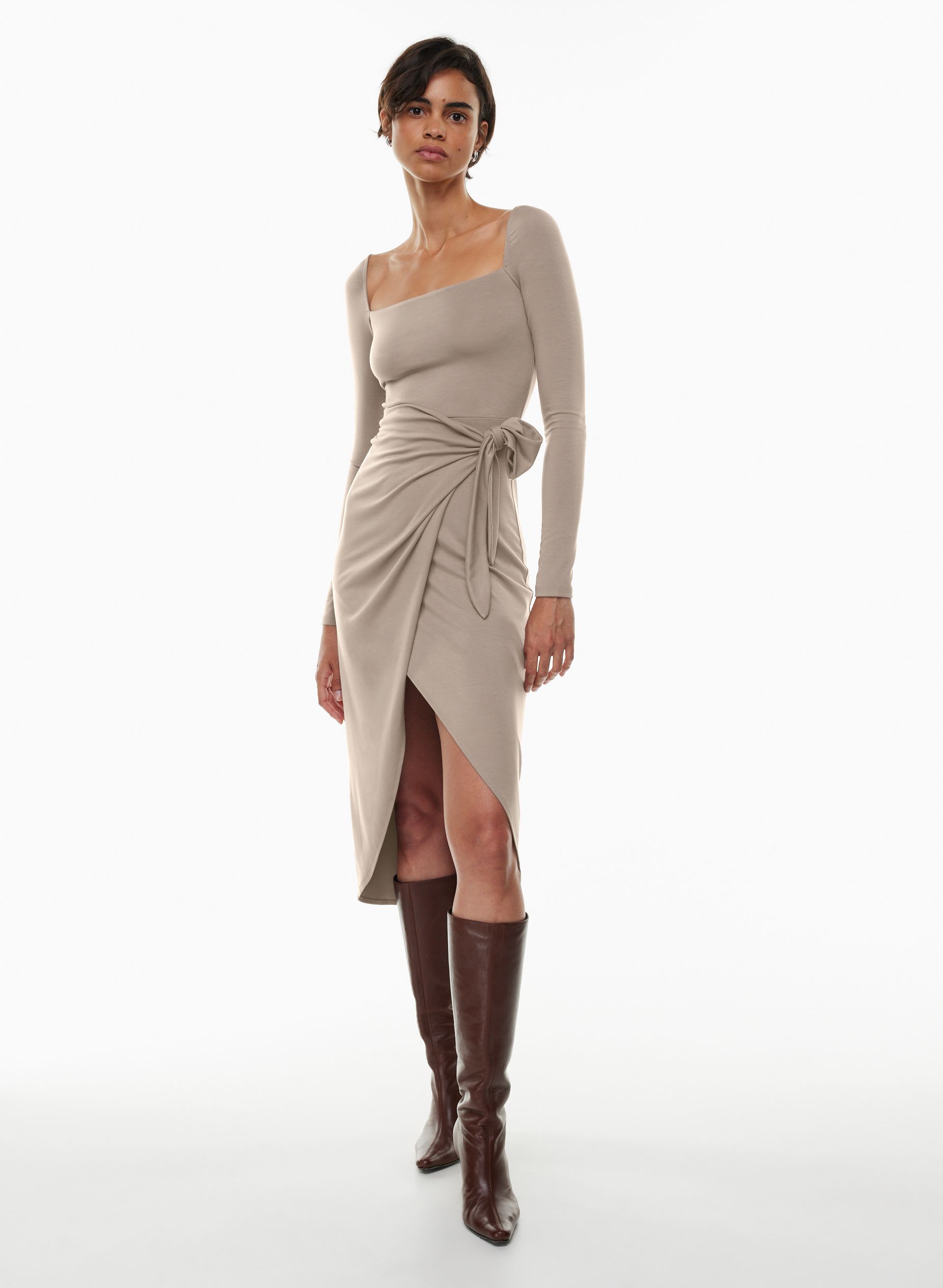 long sleeve micro mini dress Black Halo Long Sleeve Jacqueline Micro Mini Dress in Ruby