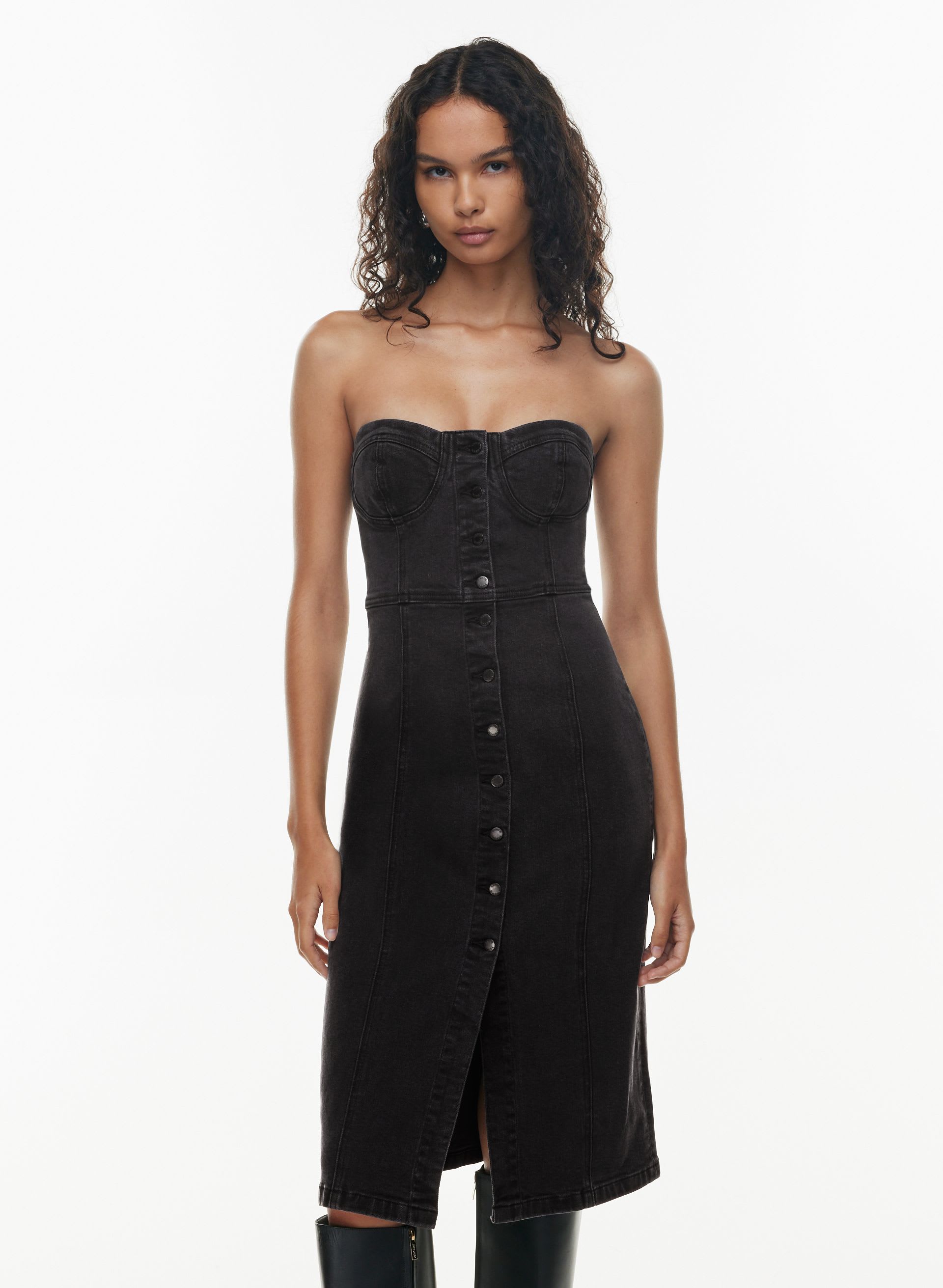 denim forum dress Denim Forum The 90's Midi Denim Dress