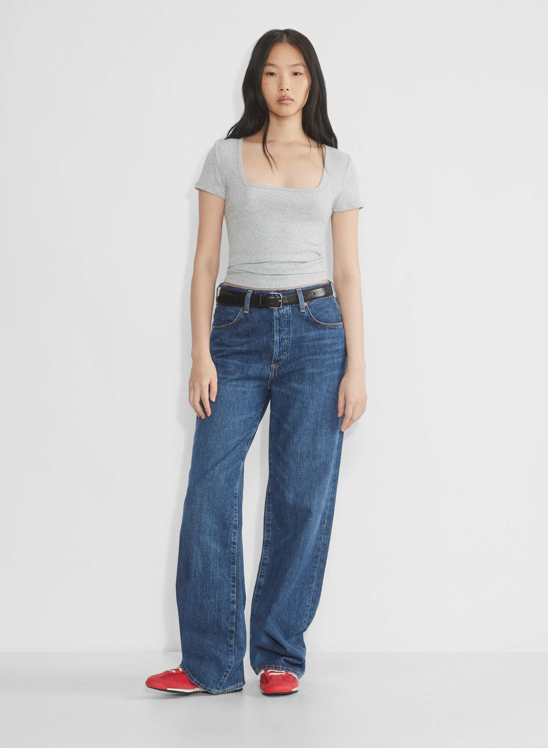 HomeStretch™ Rib Squareneck T-Shirt