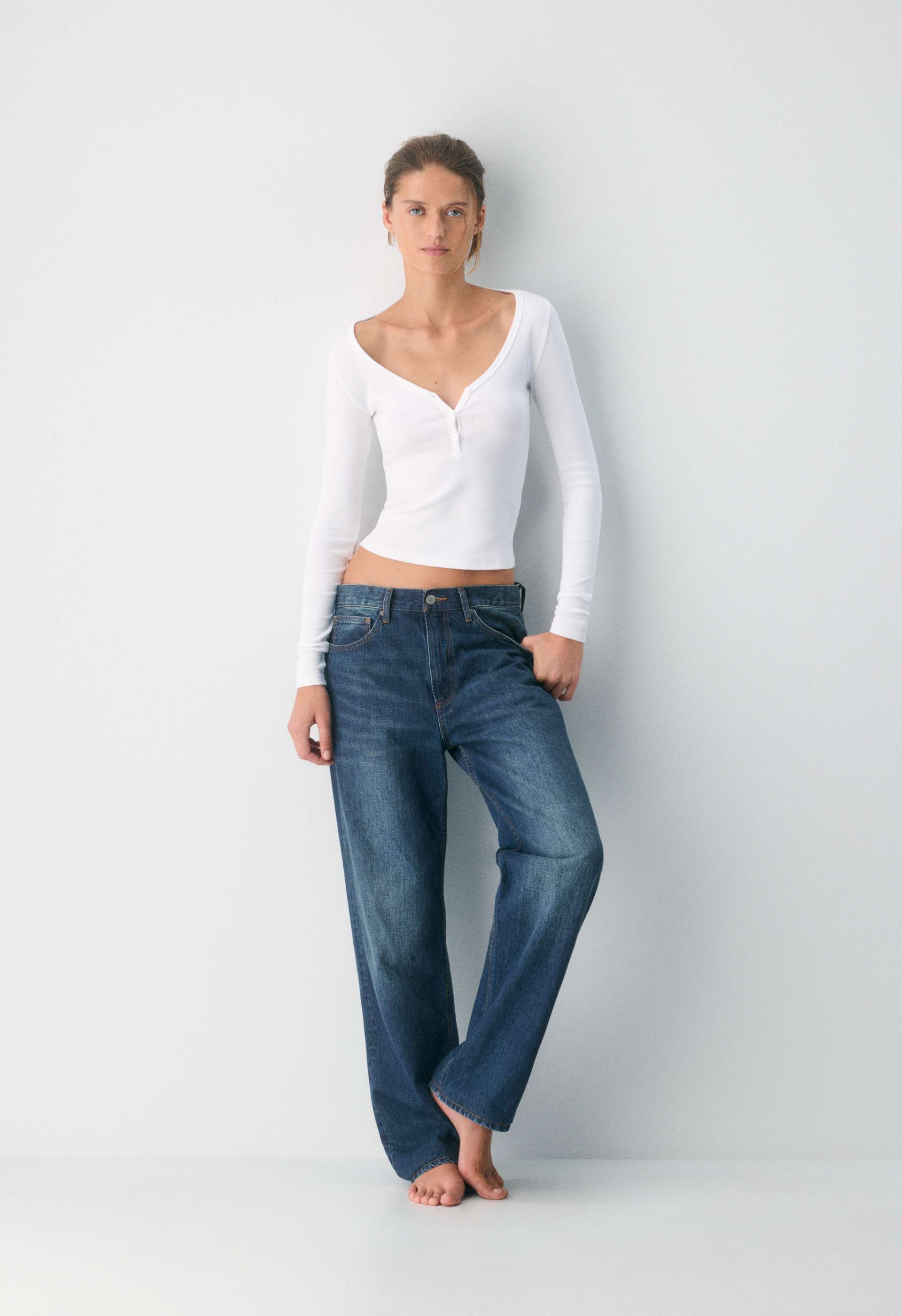 HomeStretch™ Rib Henley Longsleeve | Aritzia US