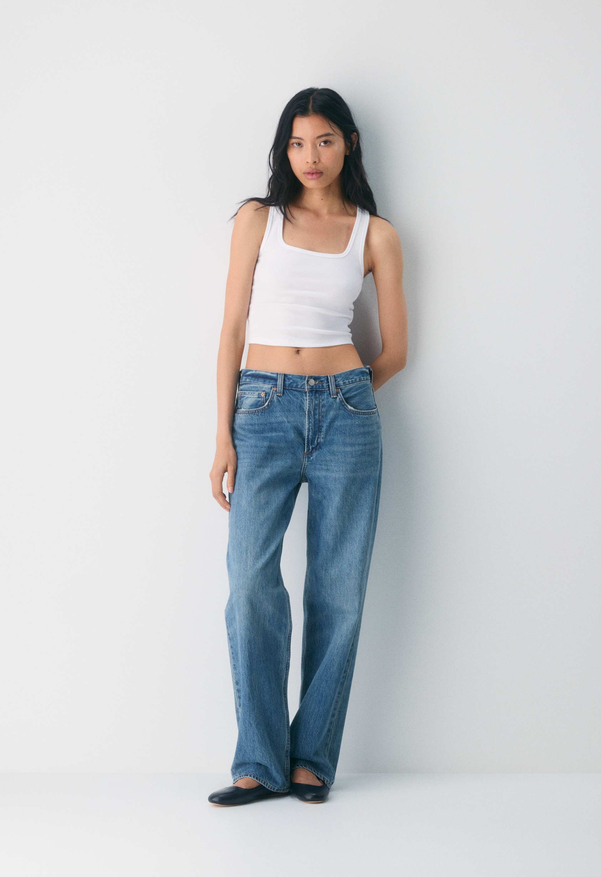HomeStretch™ Rib Squareneck Waist Tank