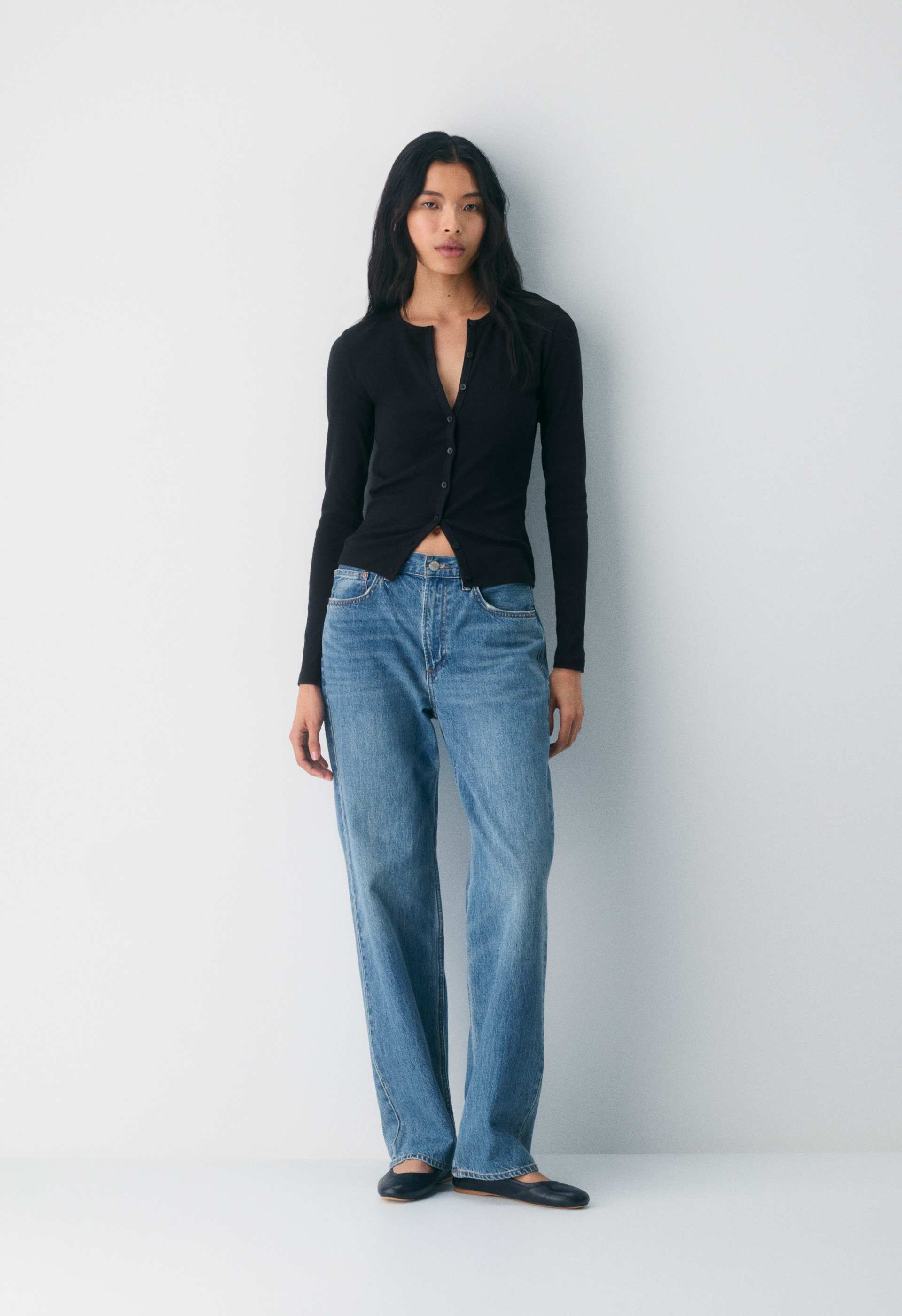 HomeStretch™ Rib Crew Button-Up | Aritzia US