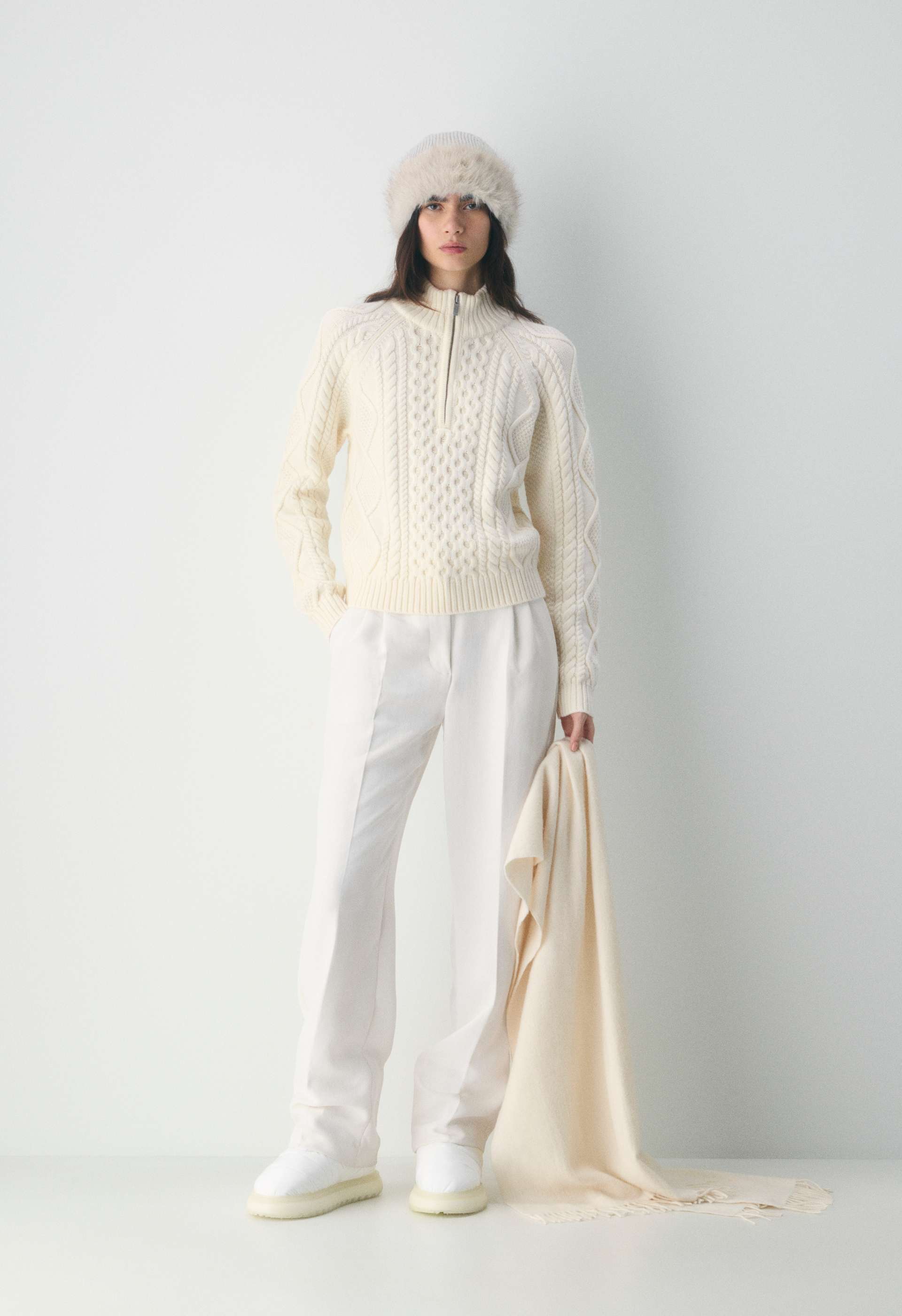 Heritage Knit Merino Wool 1/4 Zip Sweater