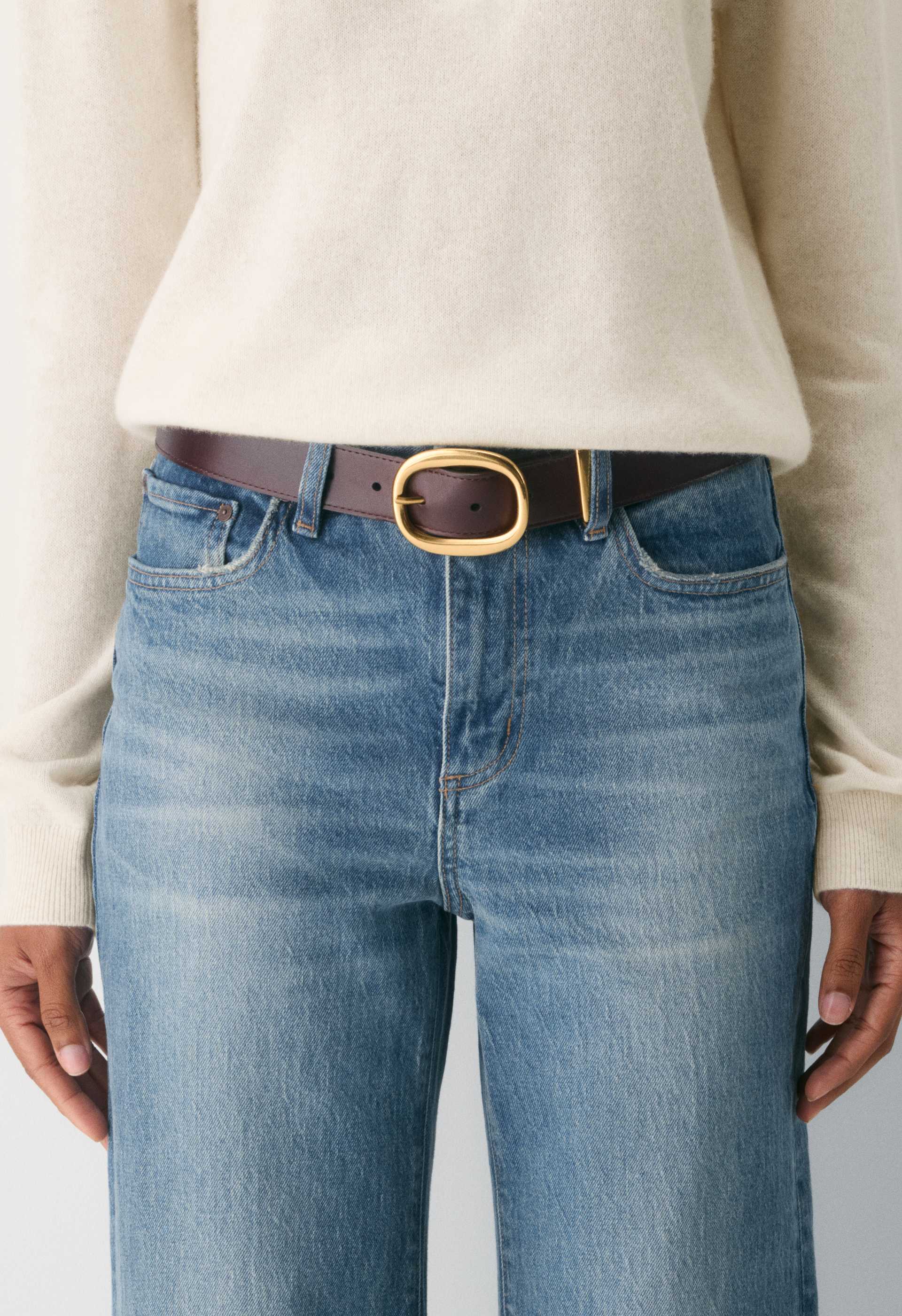 Lifetime Solid Brass Leather Wide Belt
