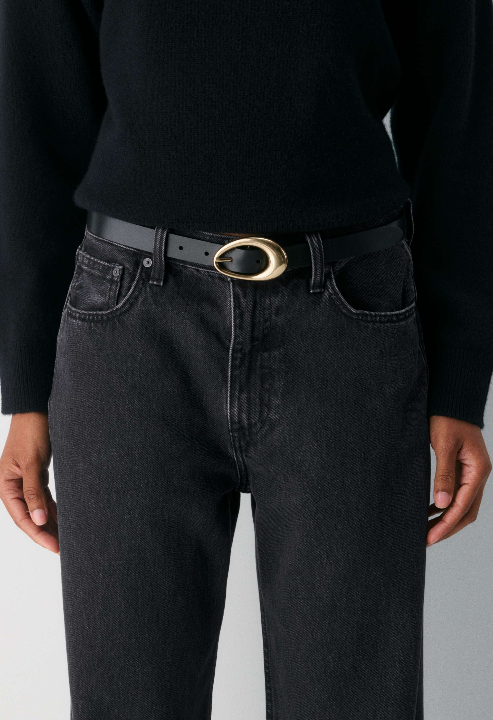 Perennial Solid Brass Leather Belt