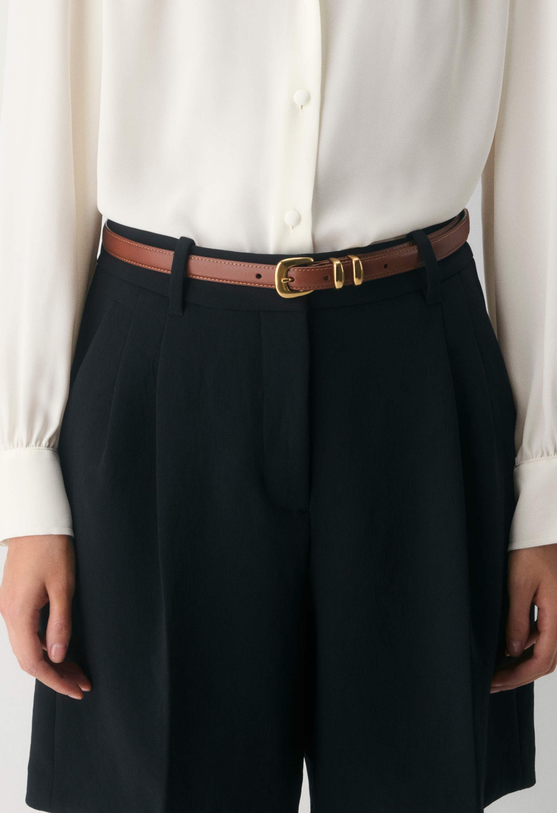 Legendary Solid Brass Leather Slim Belt