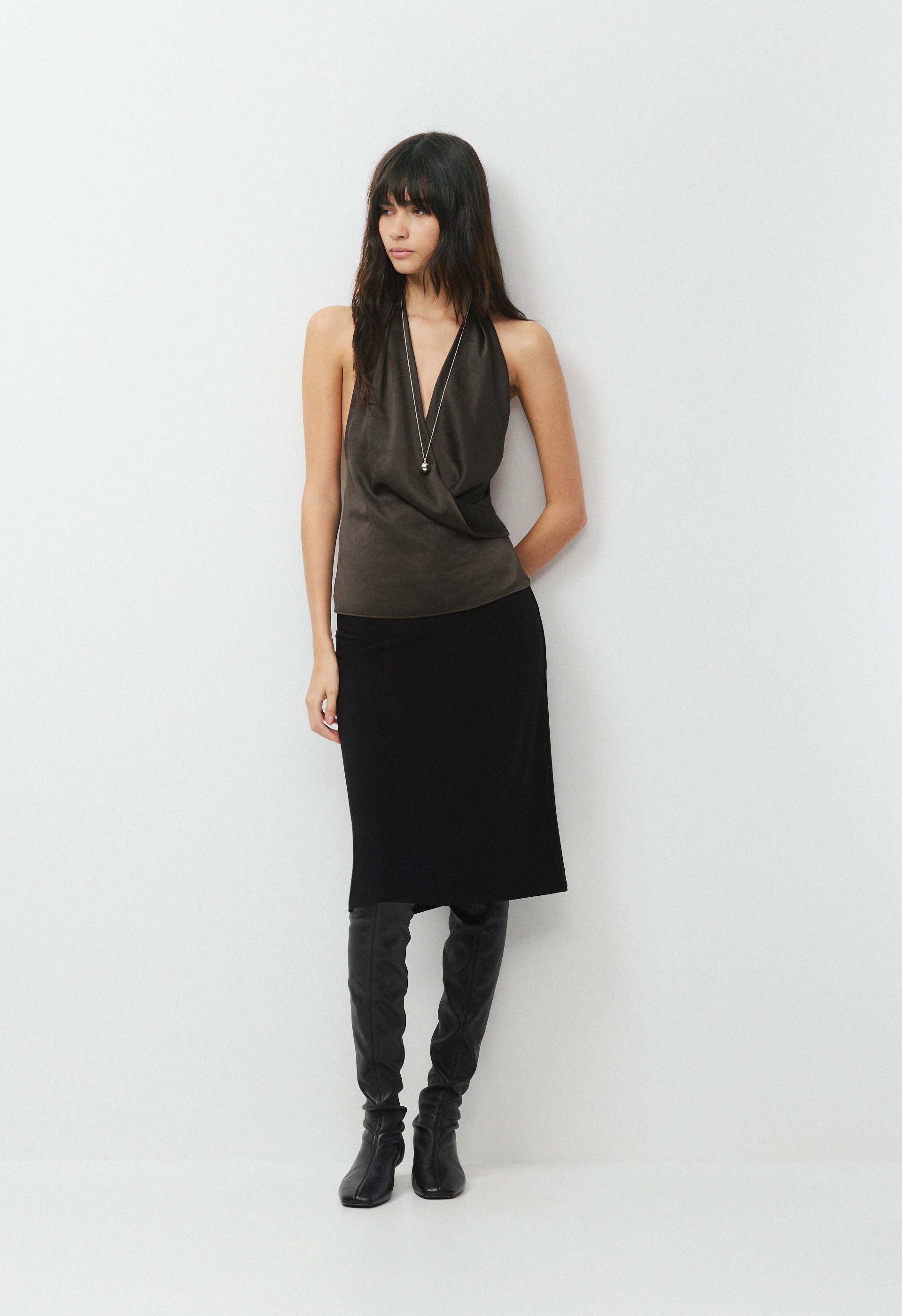MARTINI SATIN HALTER TOP