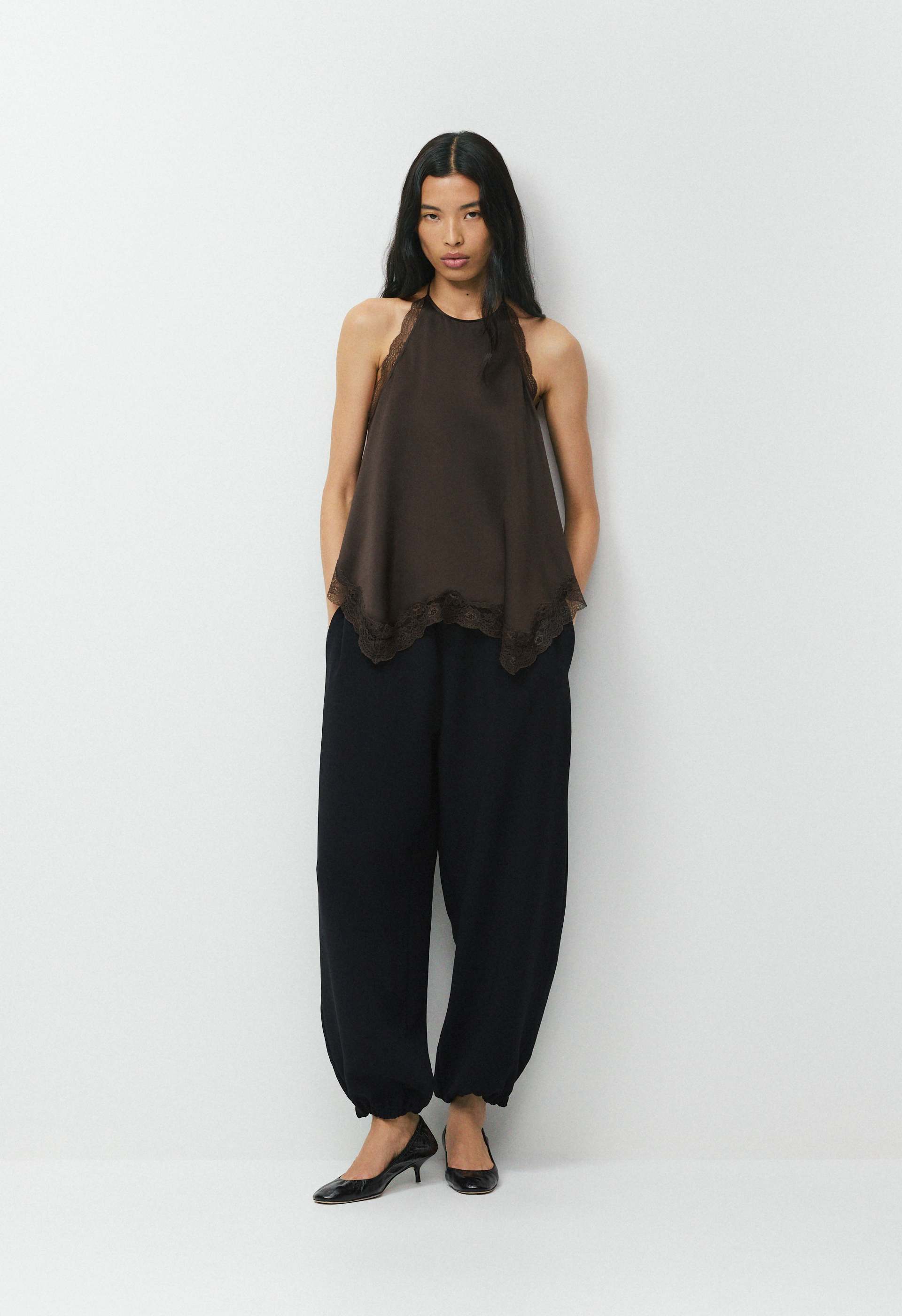 SOLACE SILK HALTER TOP