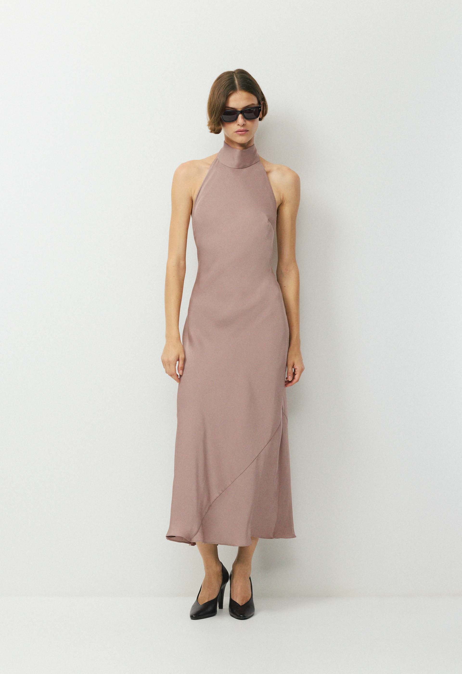 Tidal Satin Halter Dress