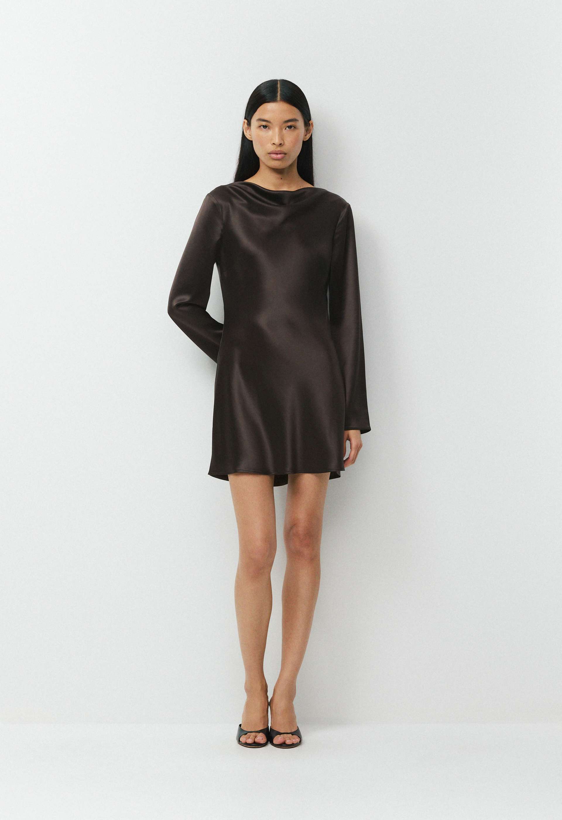 herlipto❤︎ Monochrome Peony Satin Dress Choreo Satin Dress | Aritzia US