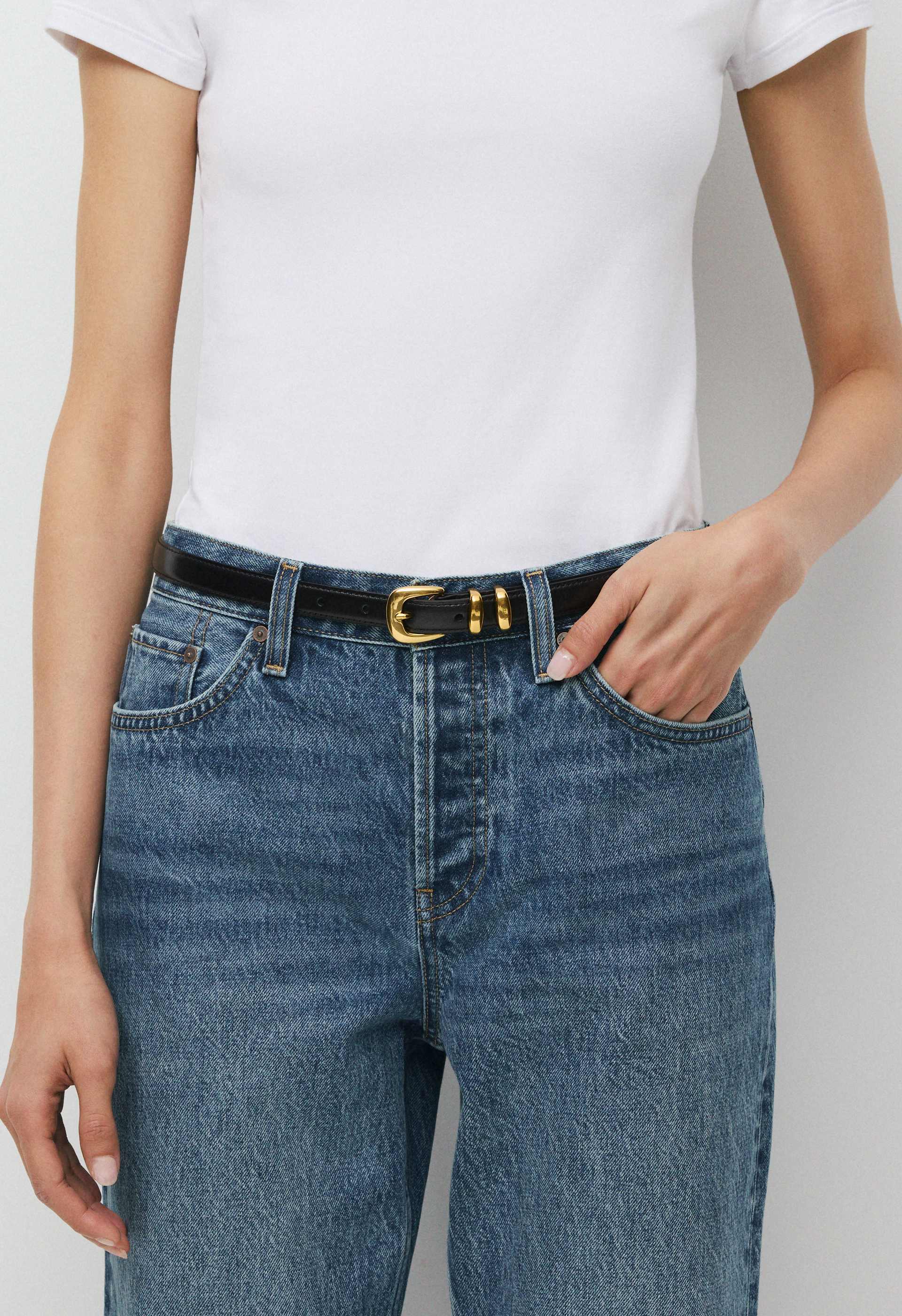 Legendary Solid Brass Leather Slim Belt