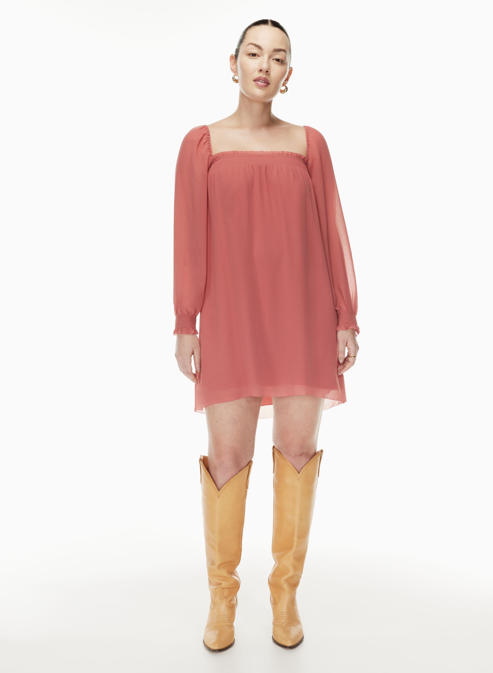 knee length dresses for ladies Alila Smocked Linen Midi Dress main image 0