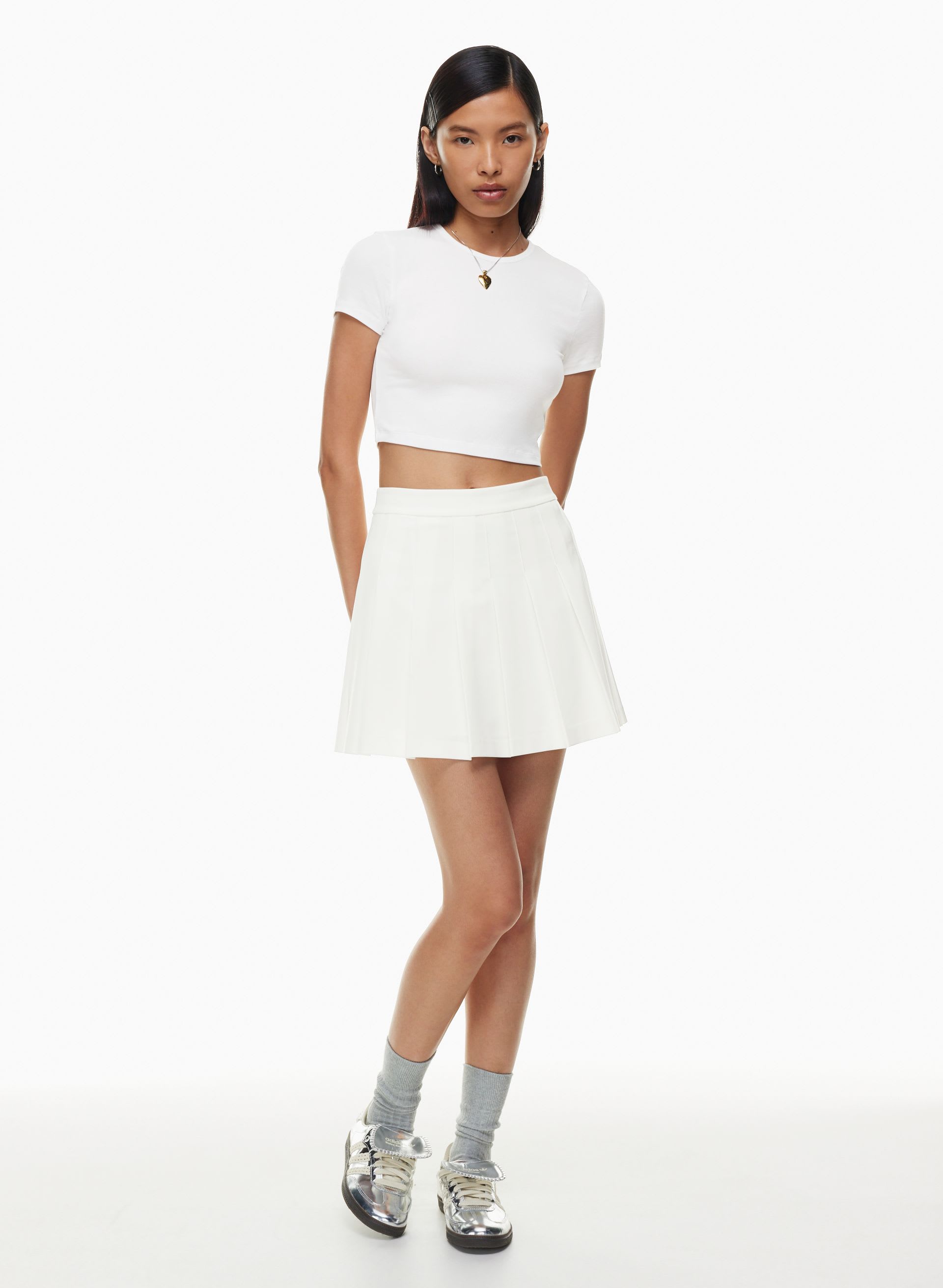 equalment Micro pleats flare skirt ホワイト Olive Micro Skirt | Aritzia US