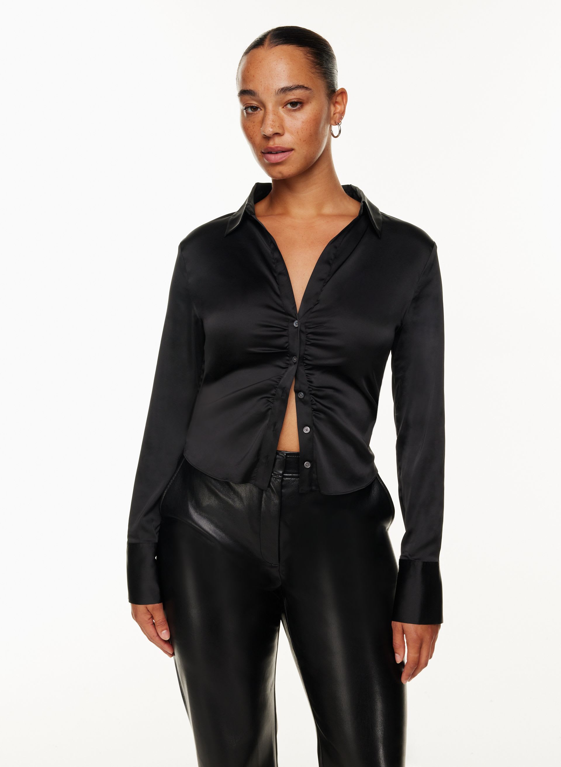 Leiko Satin Shirt | Aritzia INTL