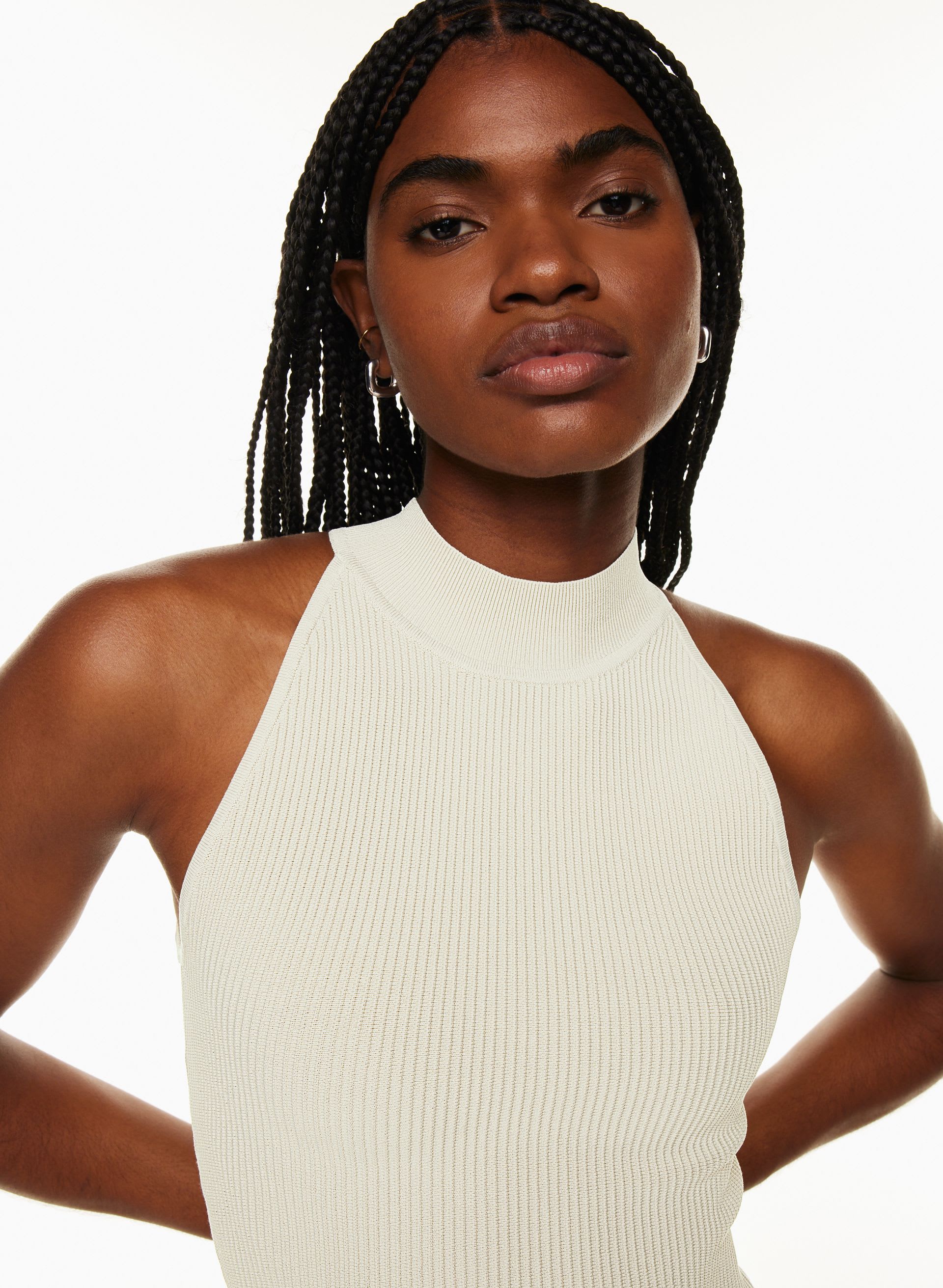 Sculpt Knit Mockneck Halter Top | Aritzia US