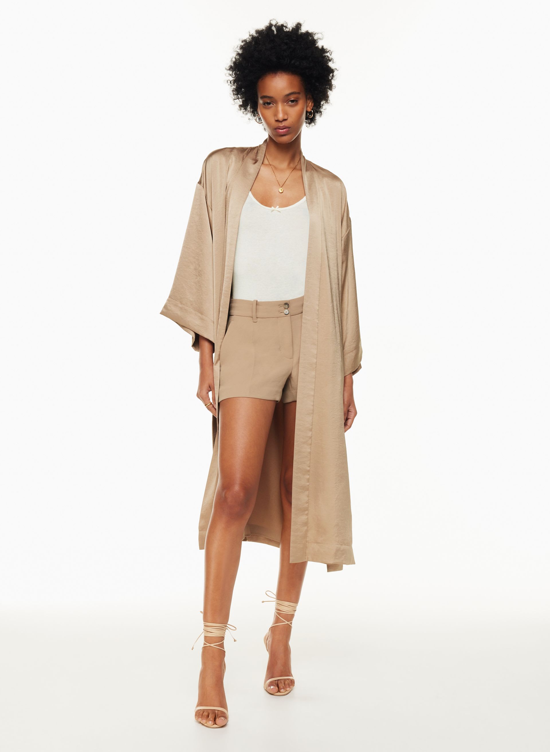 Double Pleated Ribbon Onepiece ベージュ Double Pleated Ribbon