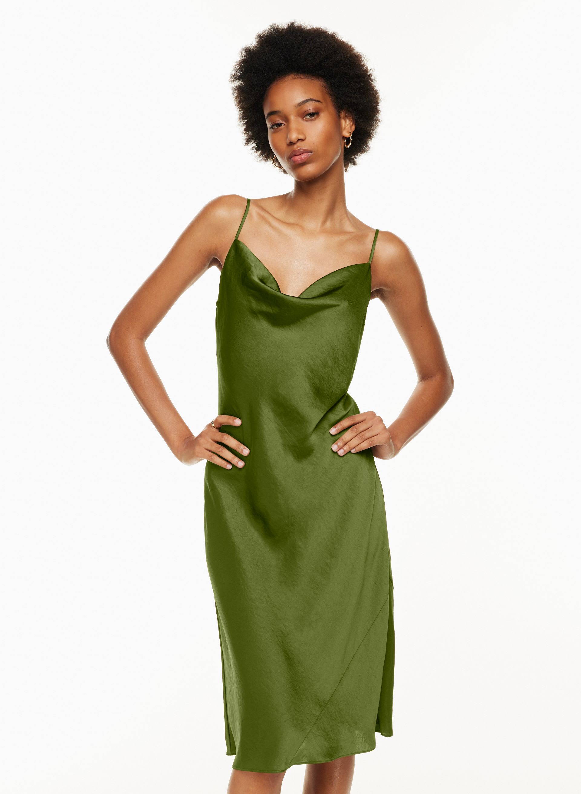 Only Satin Cowlneck Slip Dress | Aritzia US