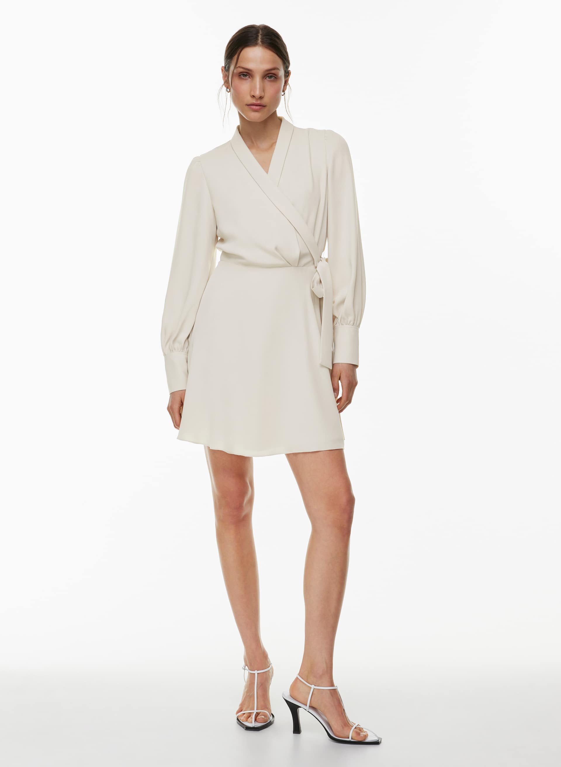 drapey mini dress Everlane Drapey Crepe Mini Dress In Dark Chocolate, Size 0, Polyester