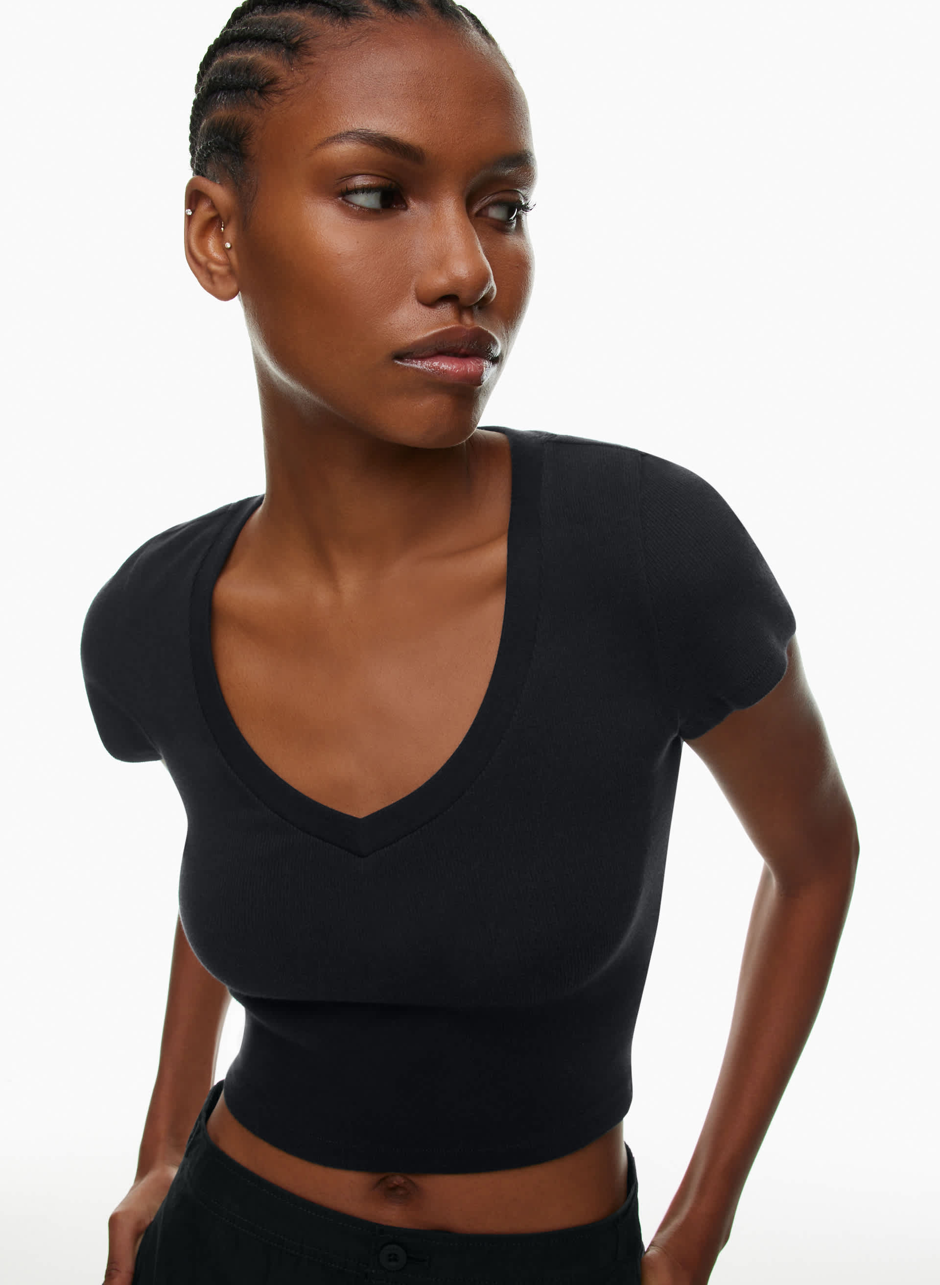 HomeStretch™ V-Neck Waist T-Shirt | Aritzia US