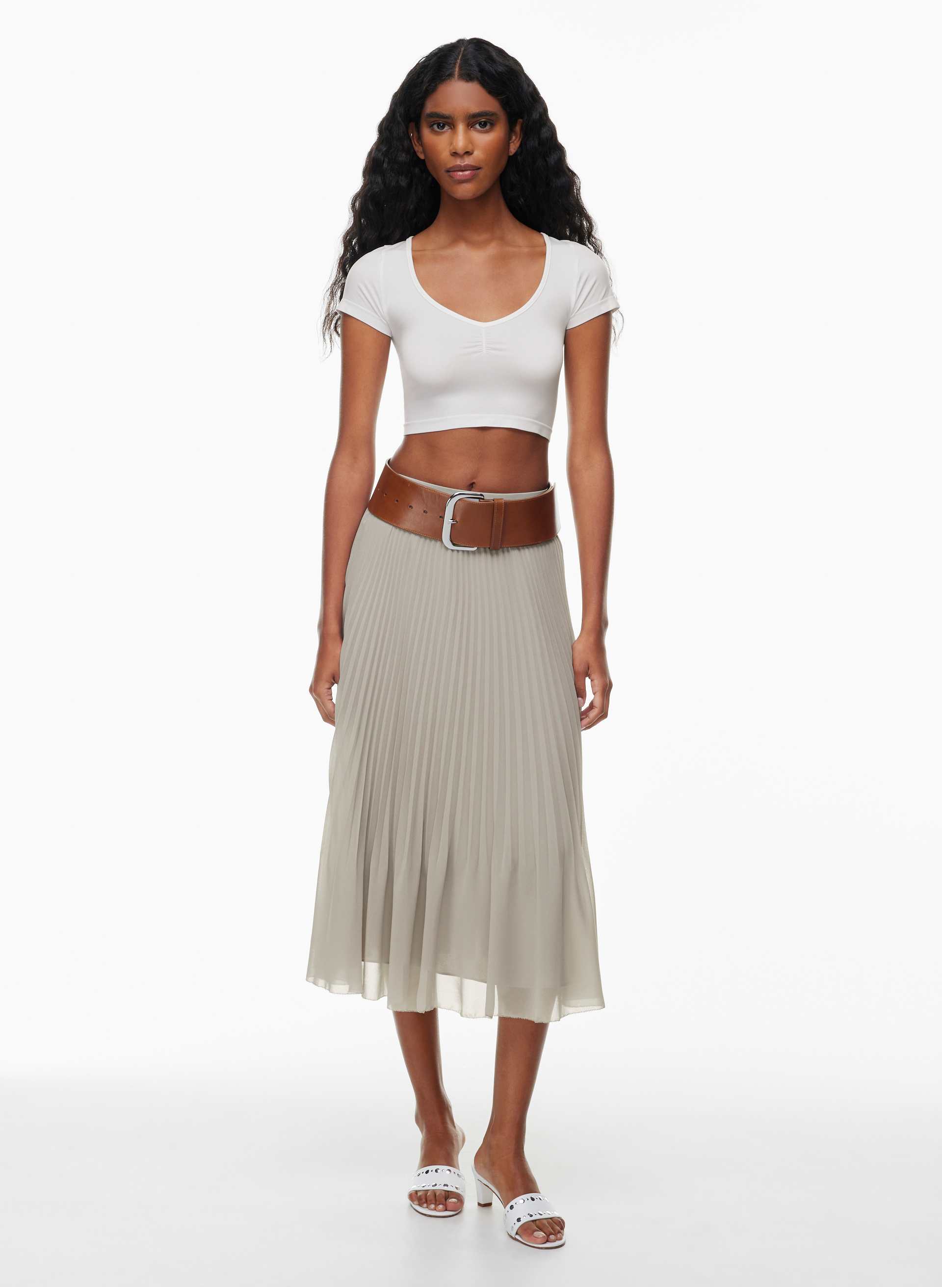 スカート Acetate Polyester CurveineSlit Skeirt3 Twirl Pleated Skirt | Aritzia US