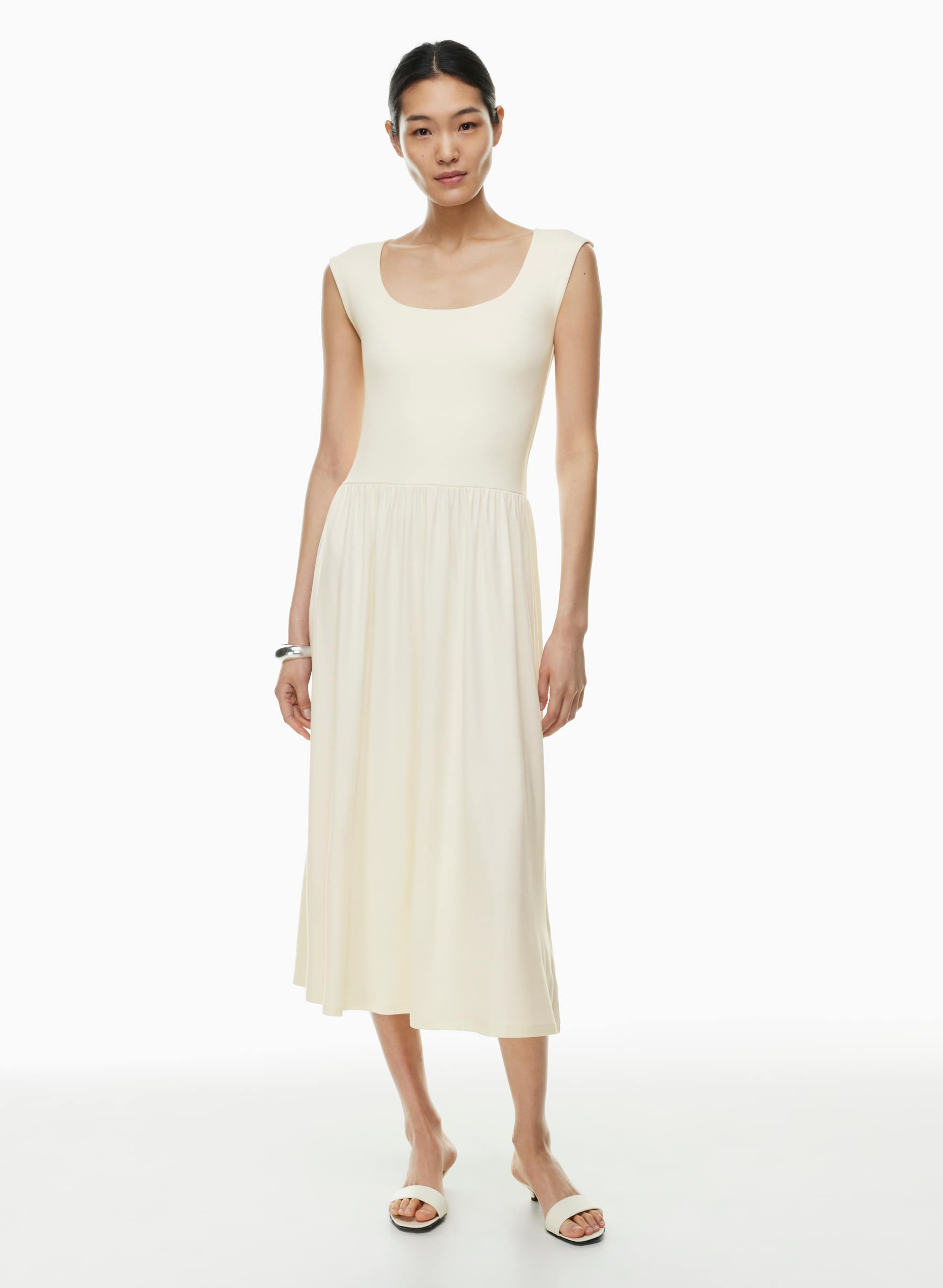 aritzia fit and flare dress Aritzia Women's Leiden Dress in Dark Night Navy