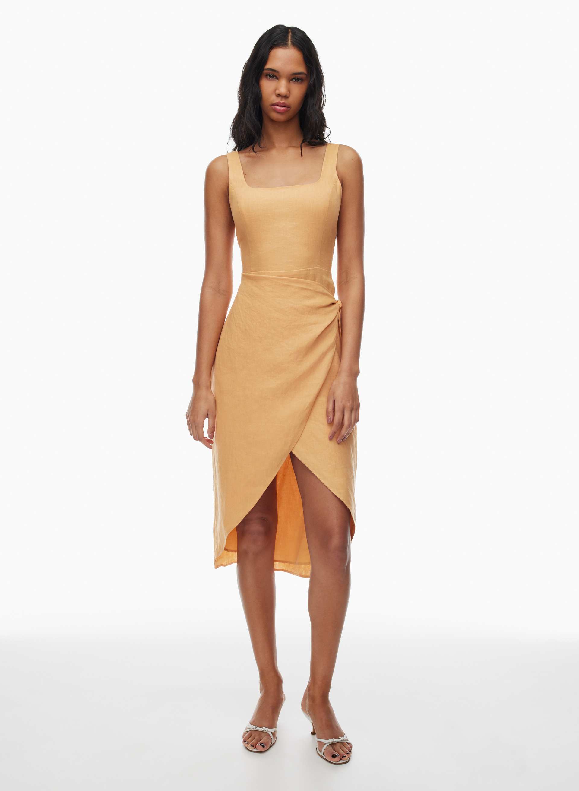 New Saturn Linen Midi Dress | Aritzia CA
