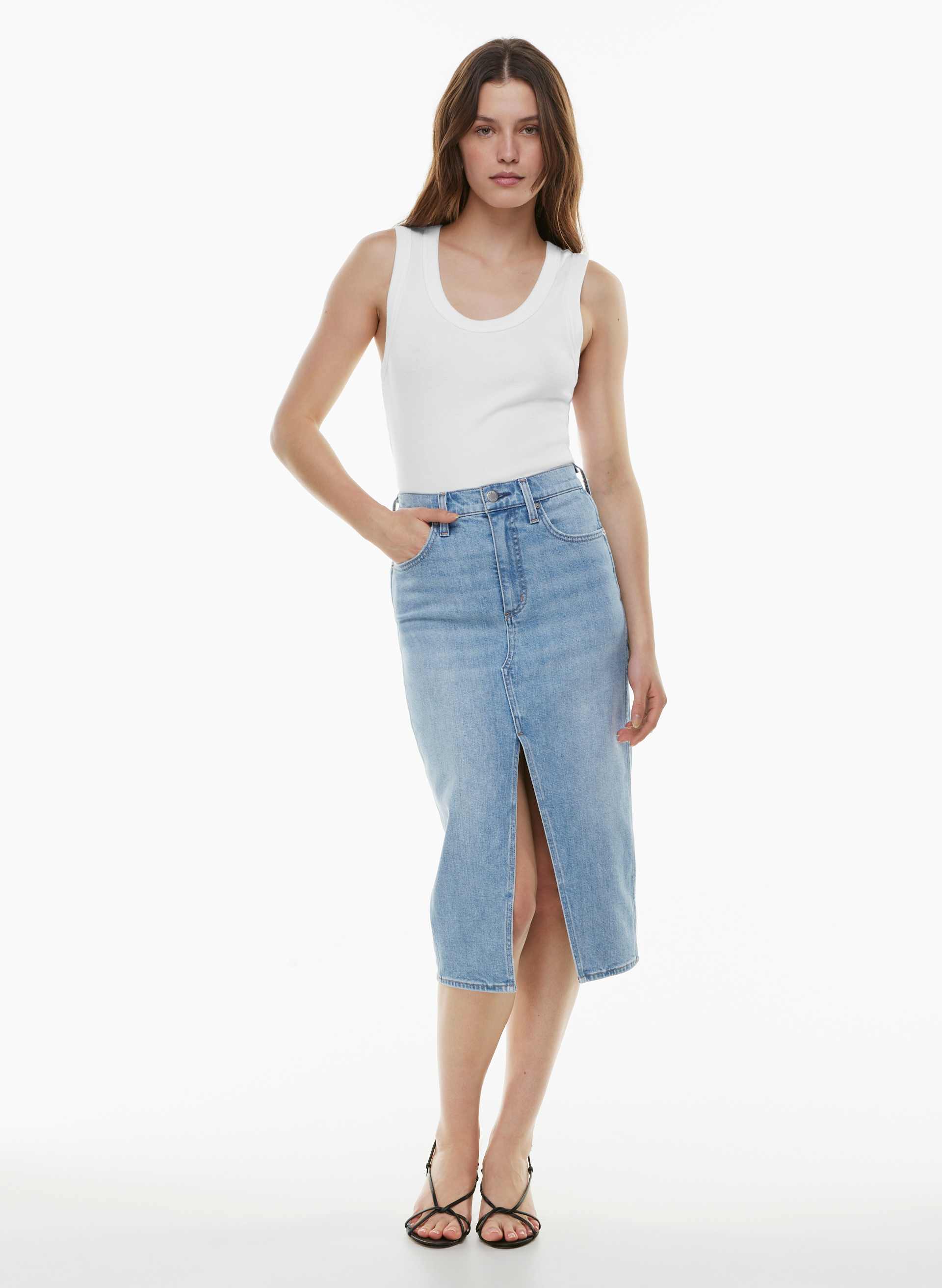 Denim Forum The '90s Halle Stretch Denim Skirt | Aritzia CA