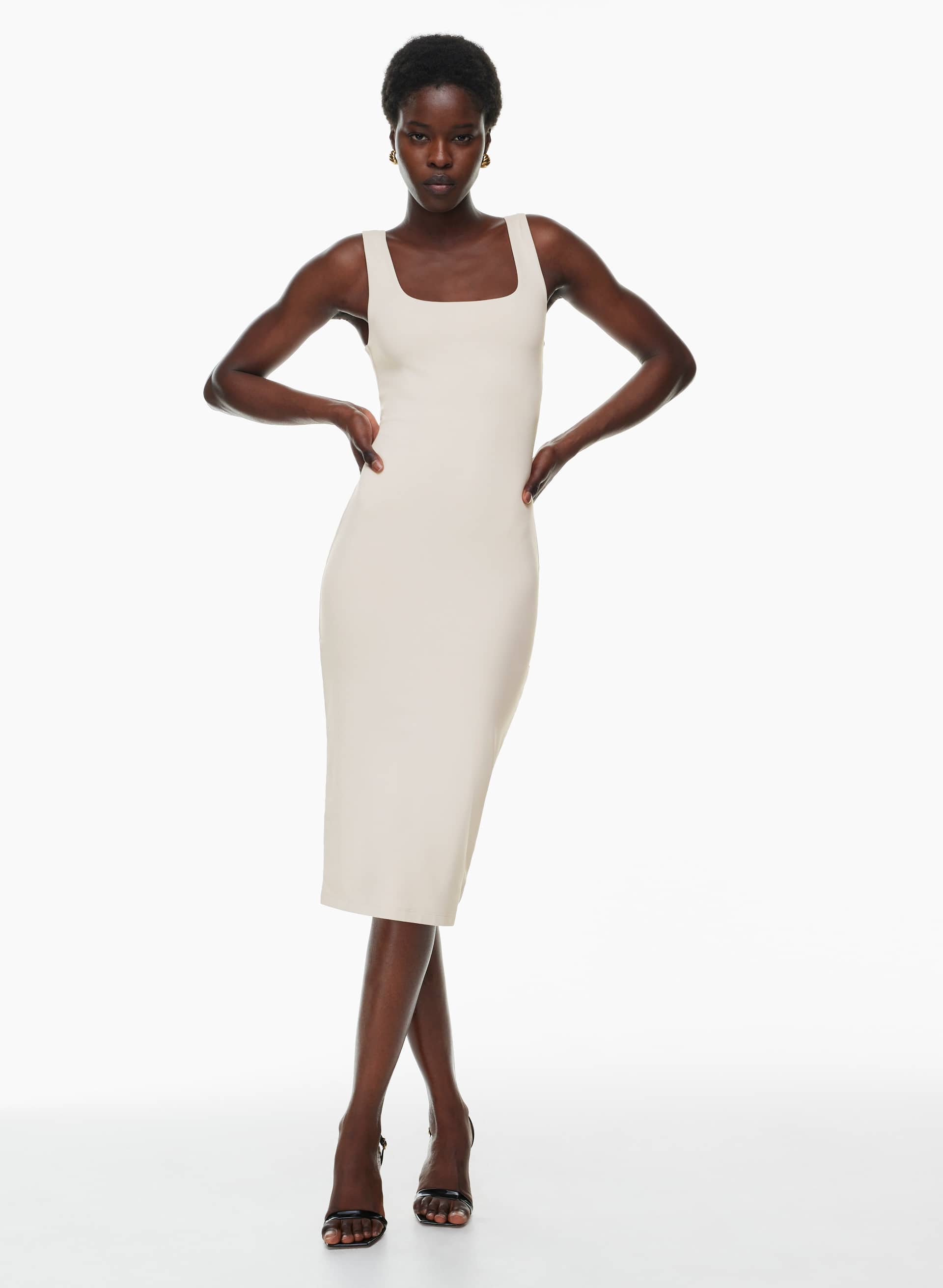 knee length dresses for ladies Midi Dresses for Women 2026 Spring Square Neck Tank Sleeveless A Line –  Divahotcouture