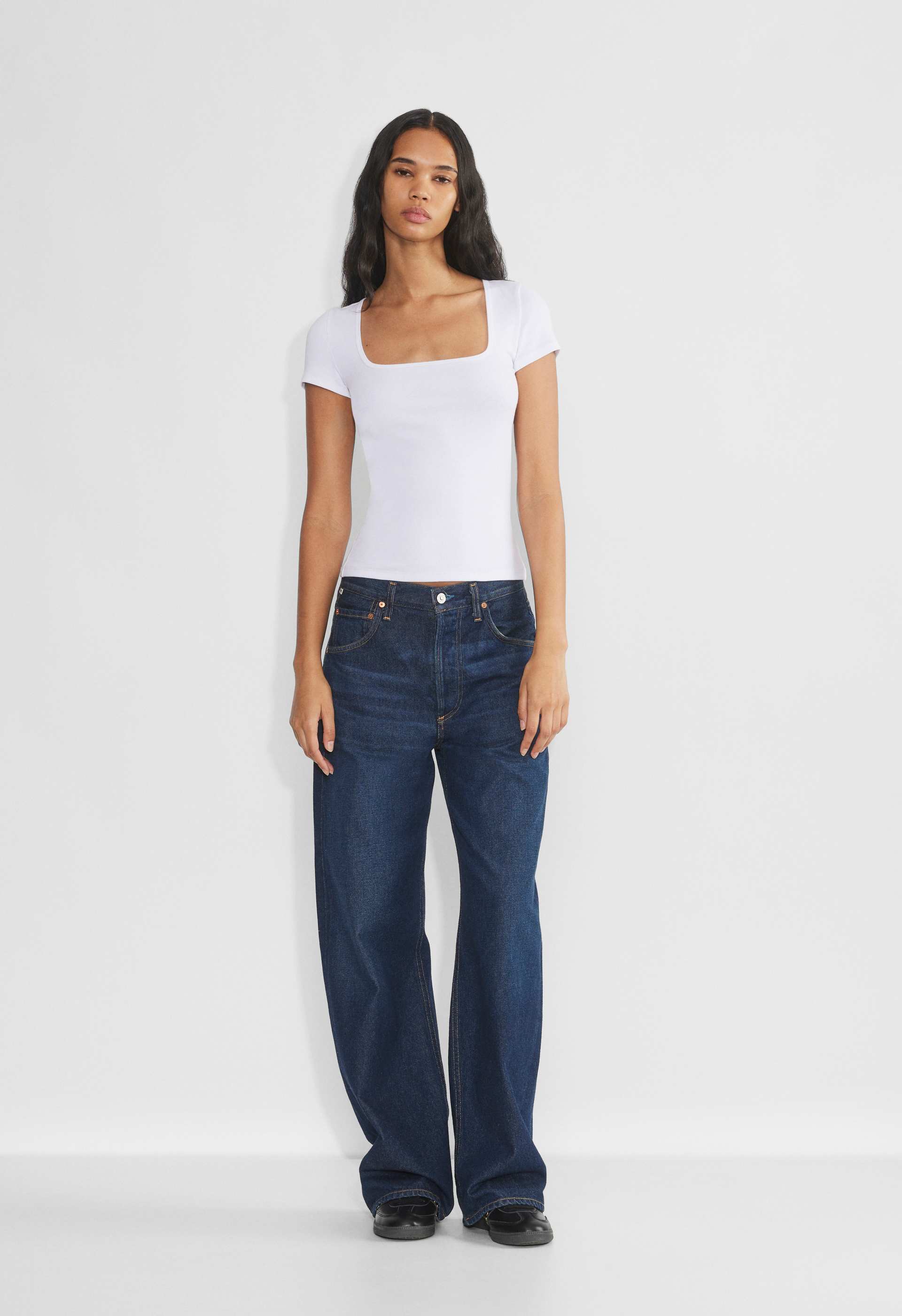HomeStretch™ Rib Squareneck T-Shirt
