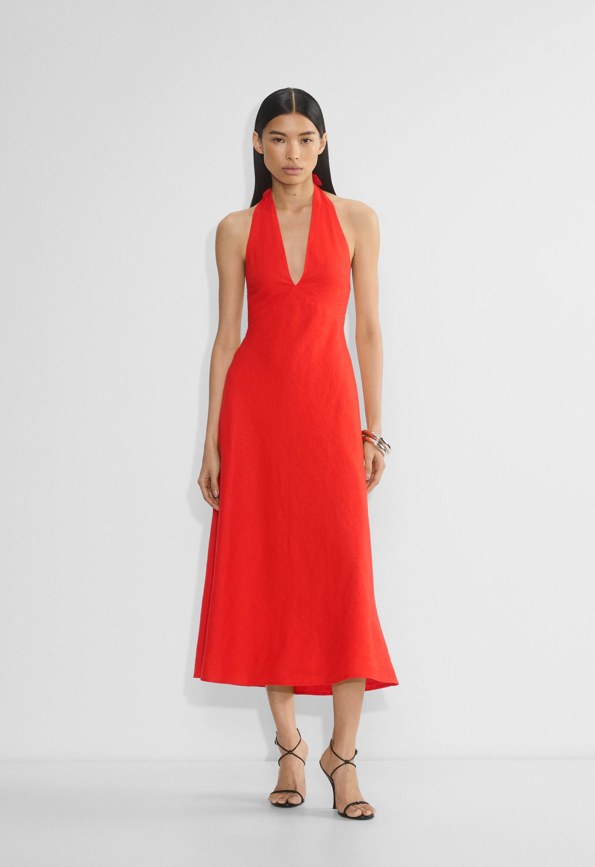 aritzia red dress Wilfred Long Sleeve Ruffle Mini  The Redondo Edit 8/10/26 Aritzia Wilfred Dame Linen Dress